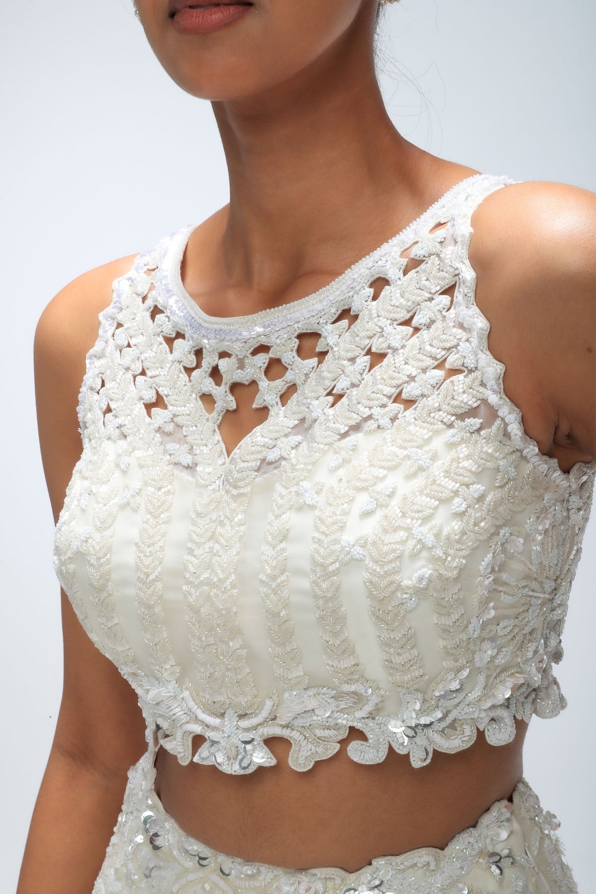 Ivory Illume Cascade Lehanga