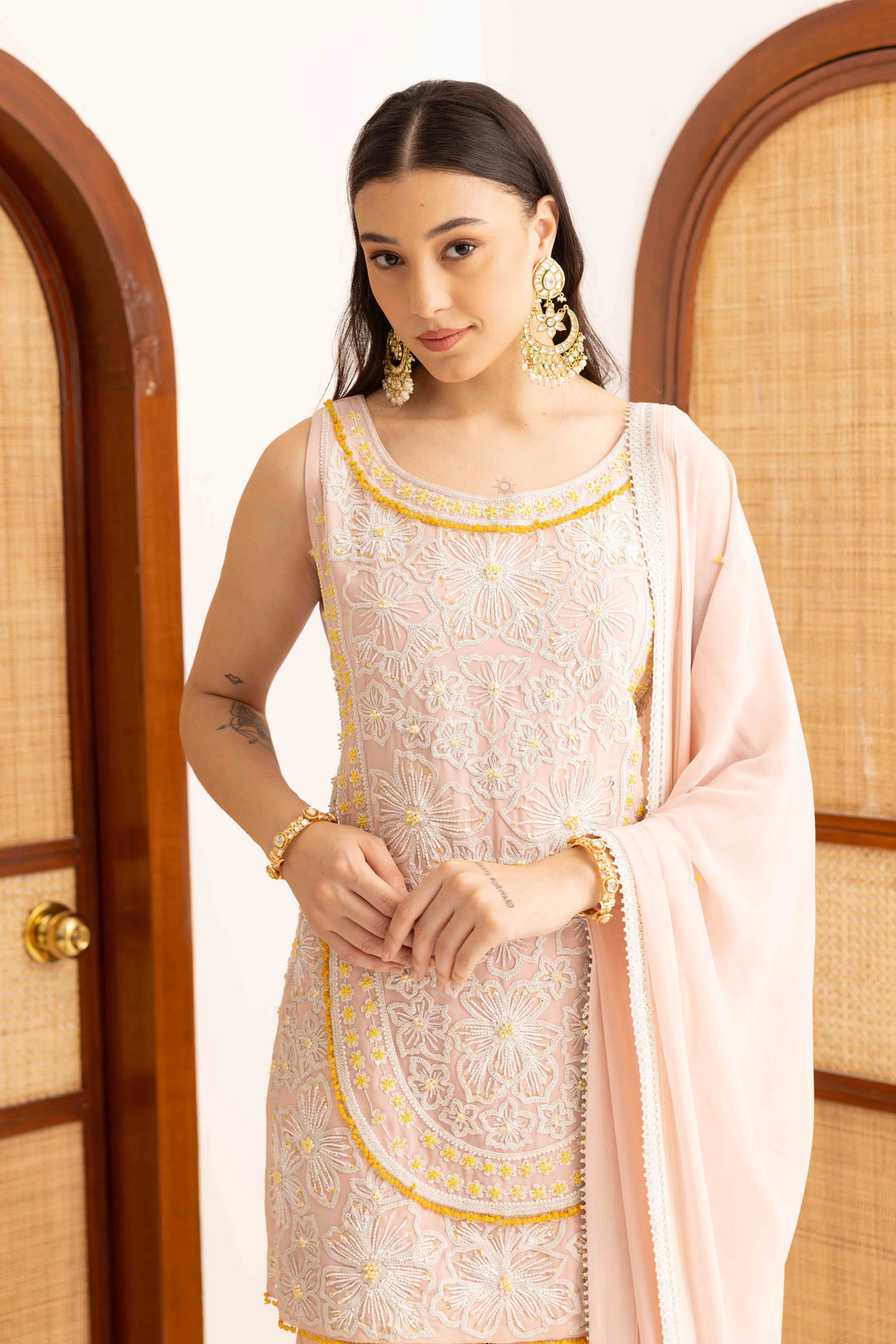 Rose Pink Sharara Set