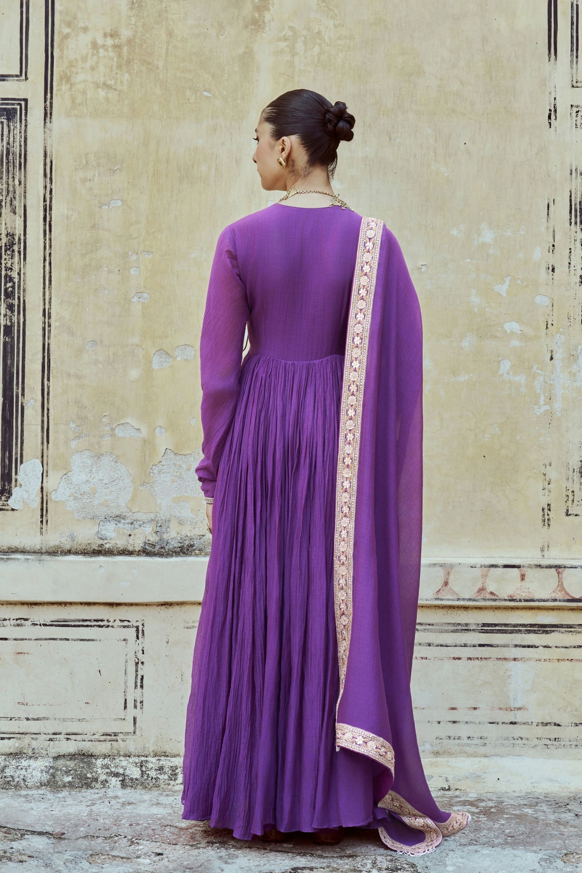 Jamuni Chanderi Anarkali Set