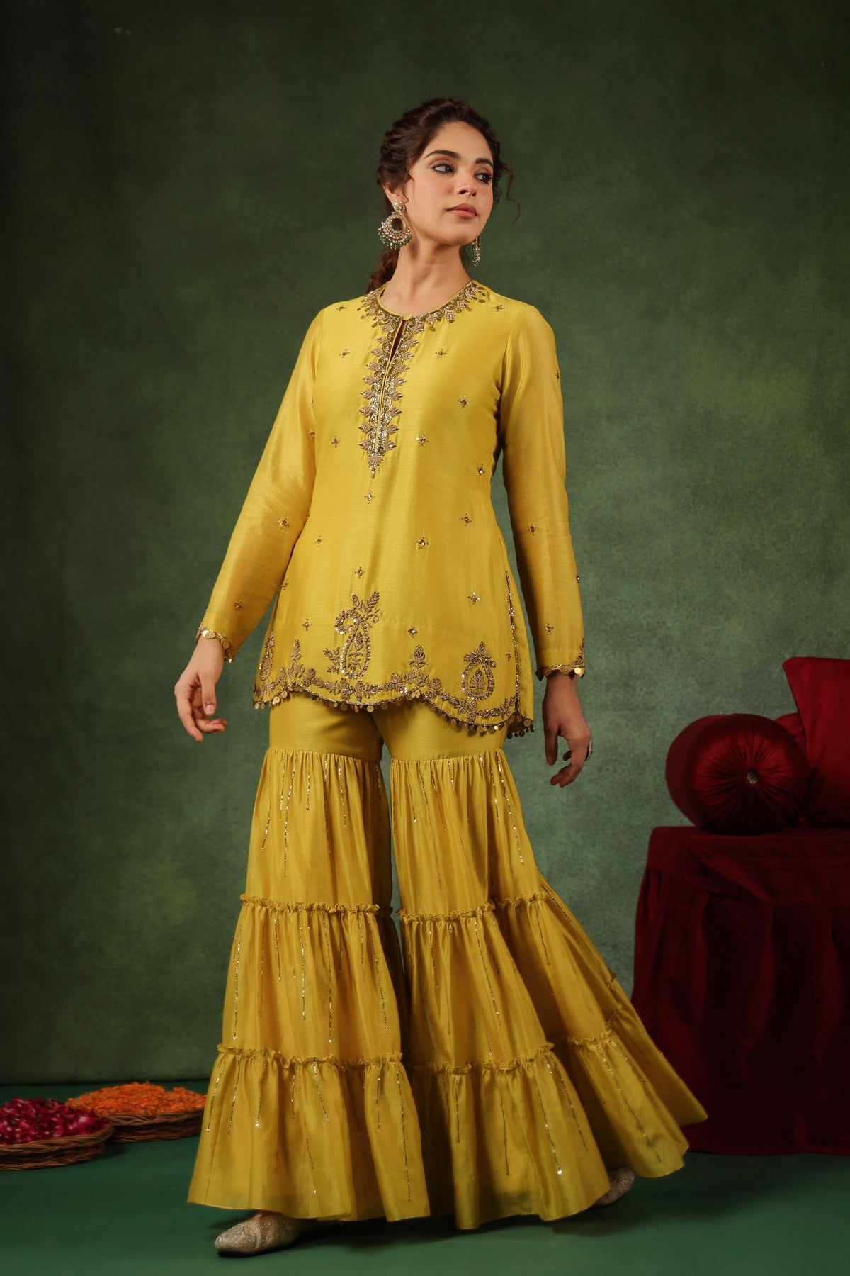 Yellow Sharara Set