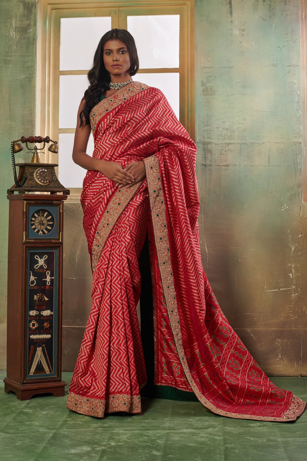 Pink Woven Pochampalli Ikkat Saree