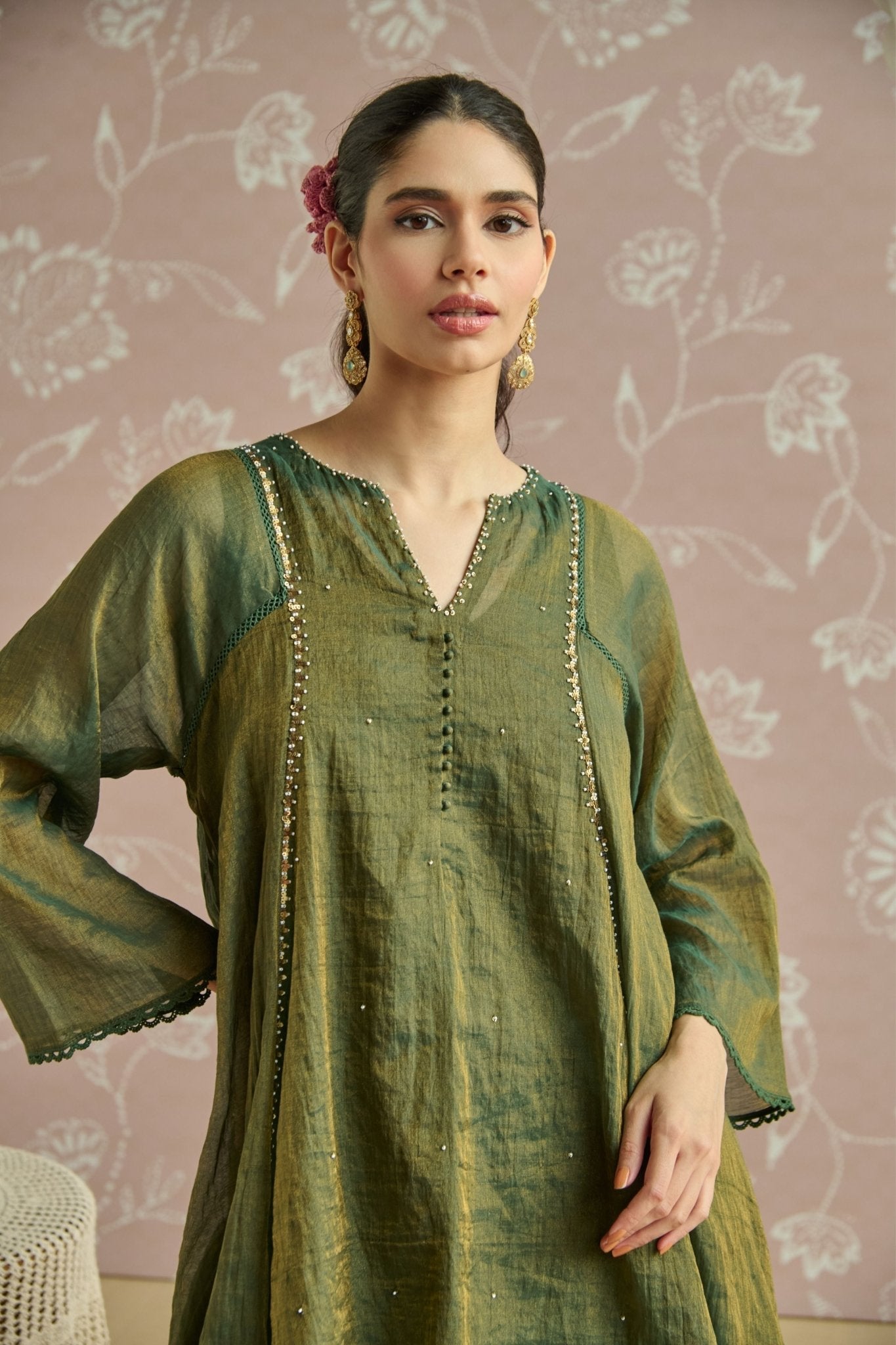 Teal Zaina Co - ord Set - Kritika Dawar - Elahe