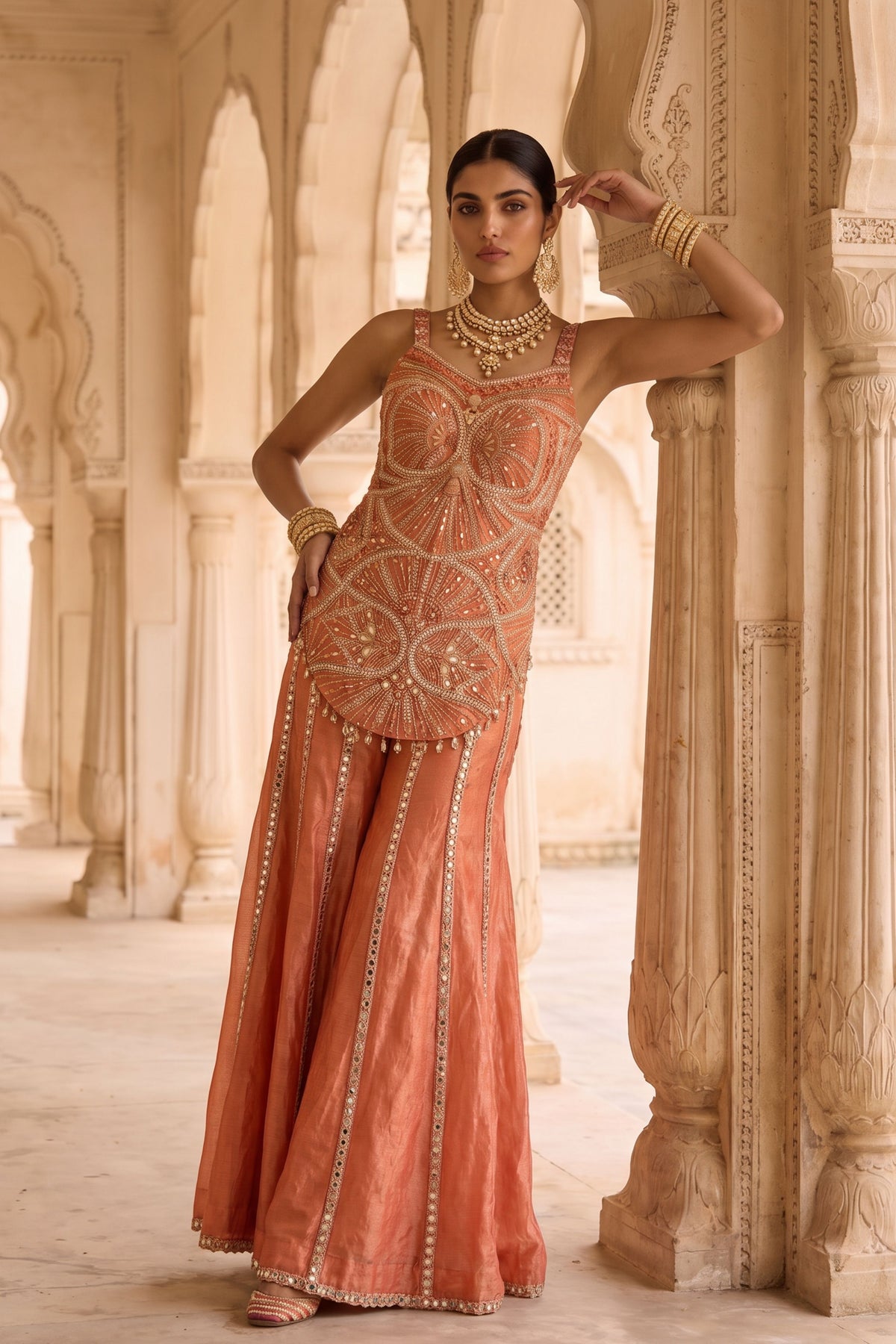 Kesariya Baag Sharara Set