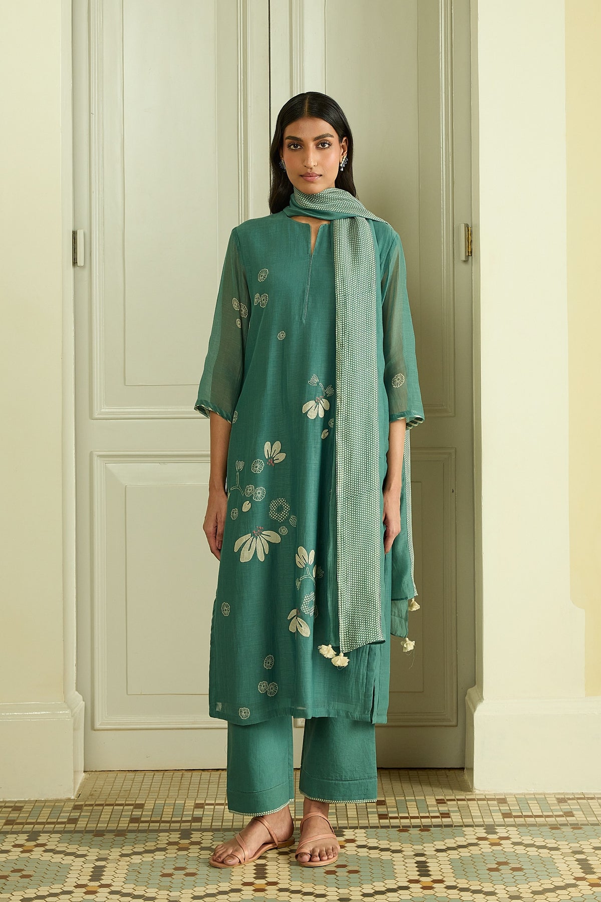 Emerald Applique Kurta Set