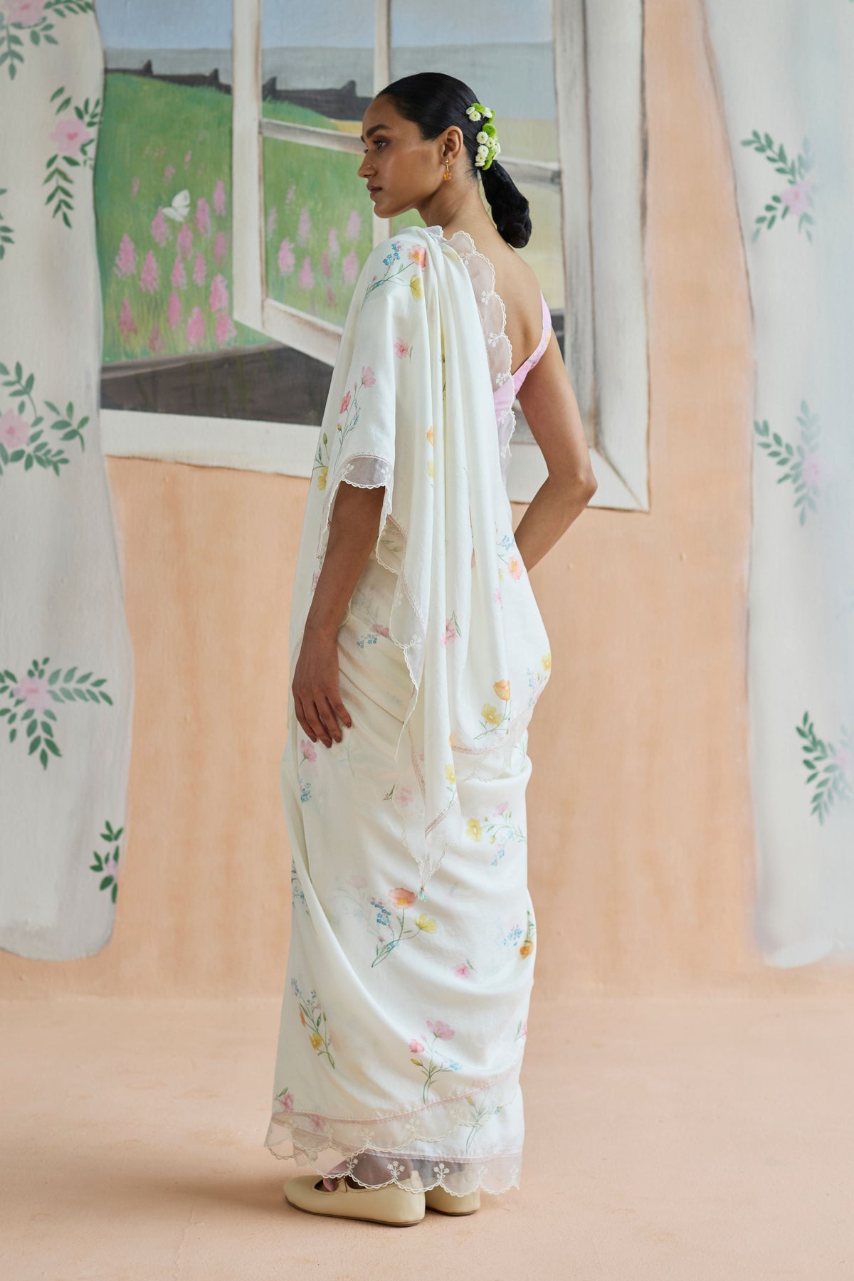 Florist Mulberry Silk Sari