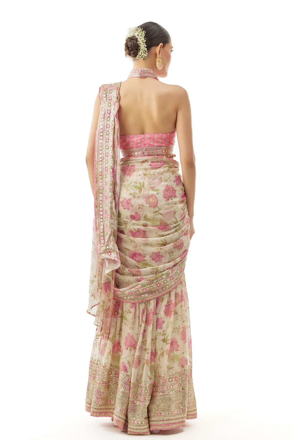 Ivory Pakhi Draped Saree Set
