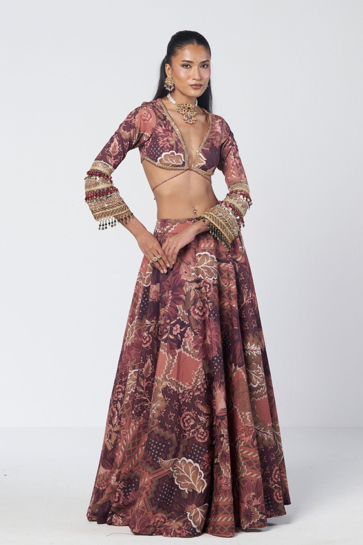 Armlet Lehenga Set
