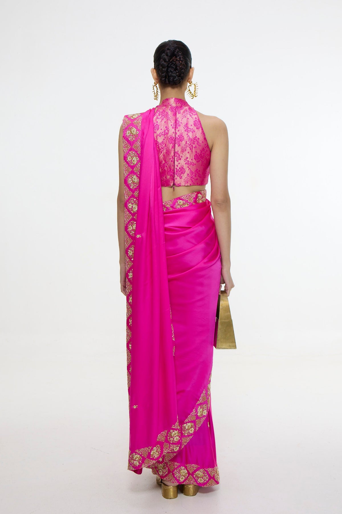 Pink Mashroo Silk Saree