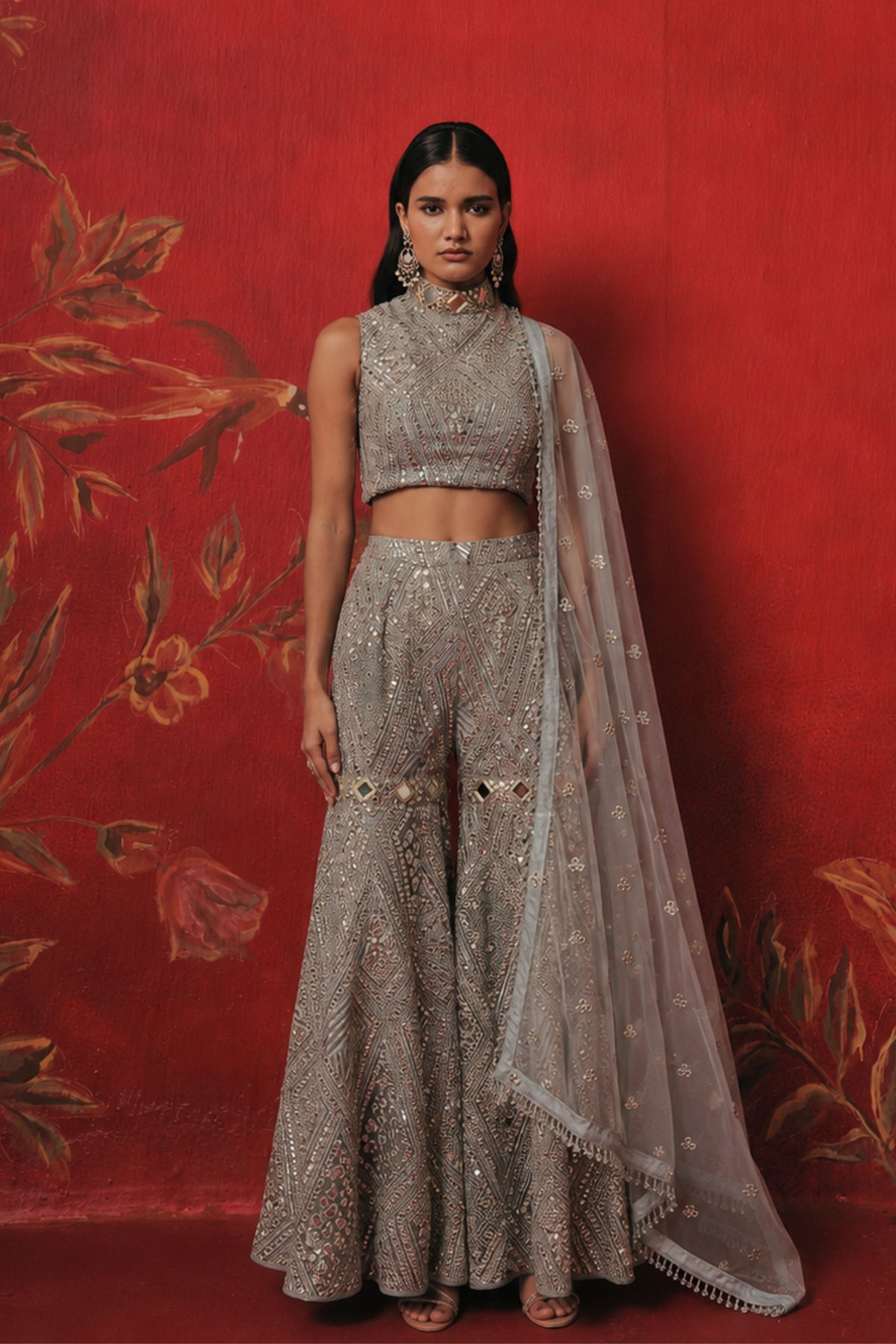 Muted Aqua Sharara Set
