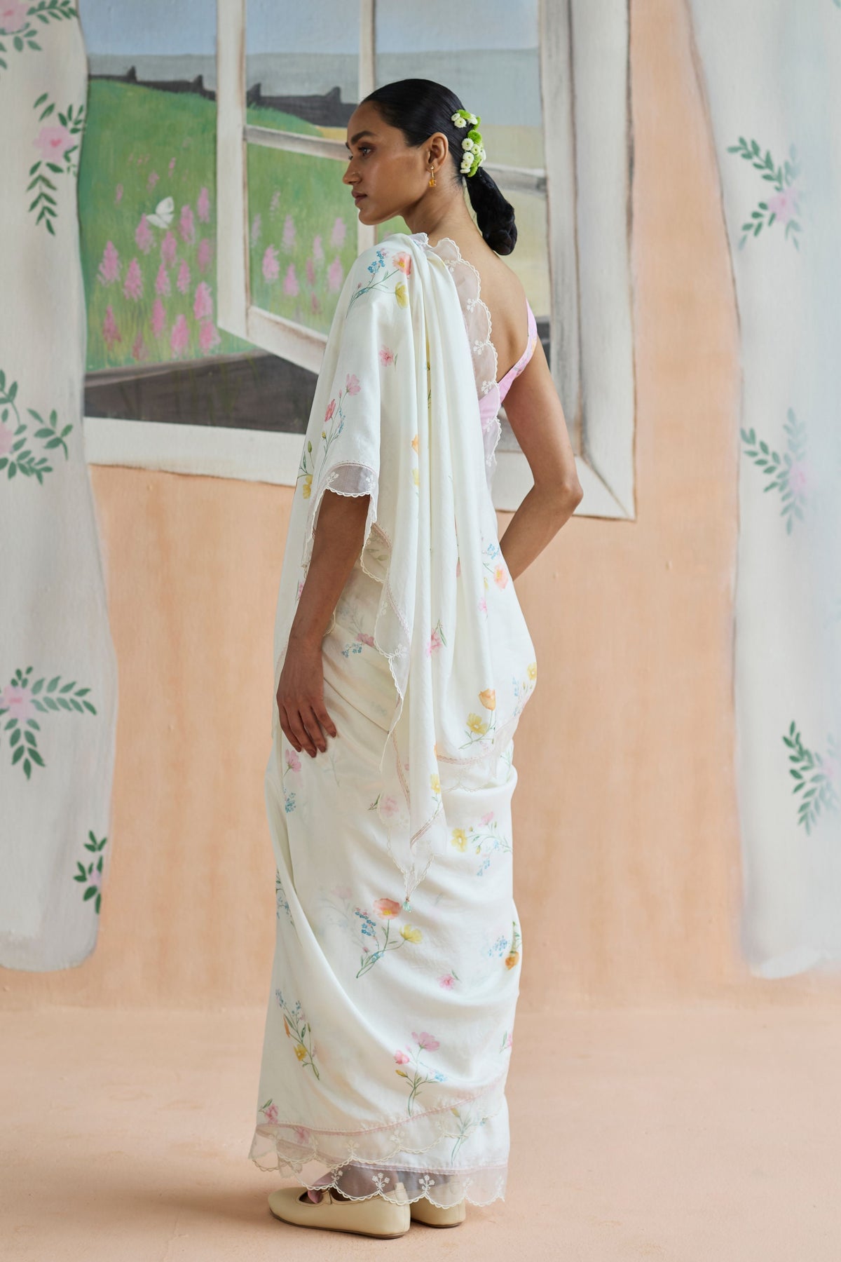 Florist Mulberry Silk Sari