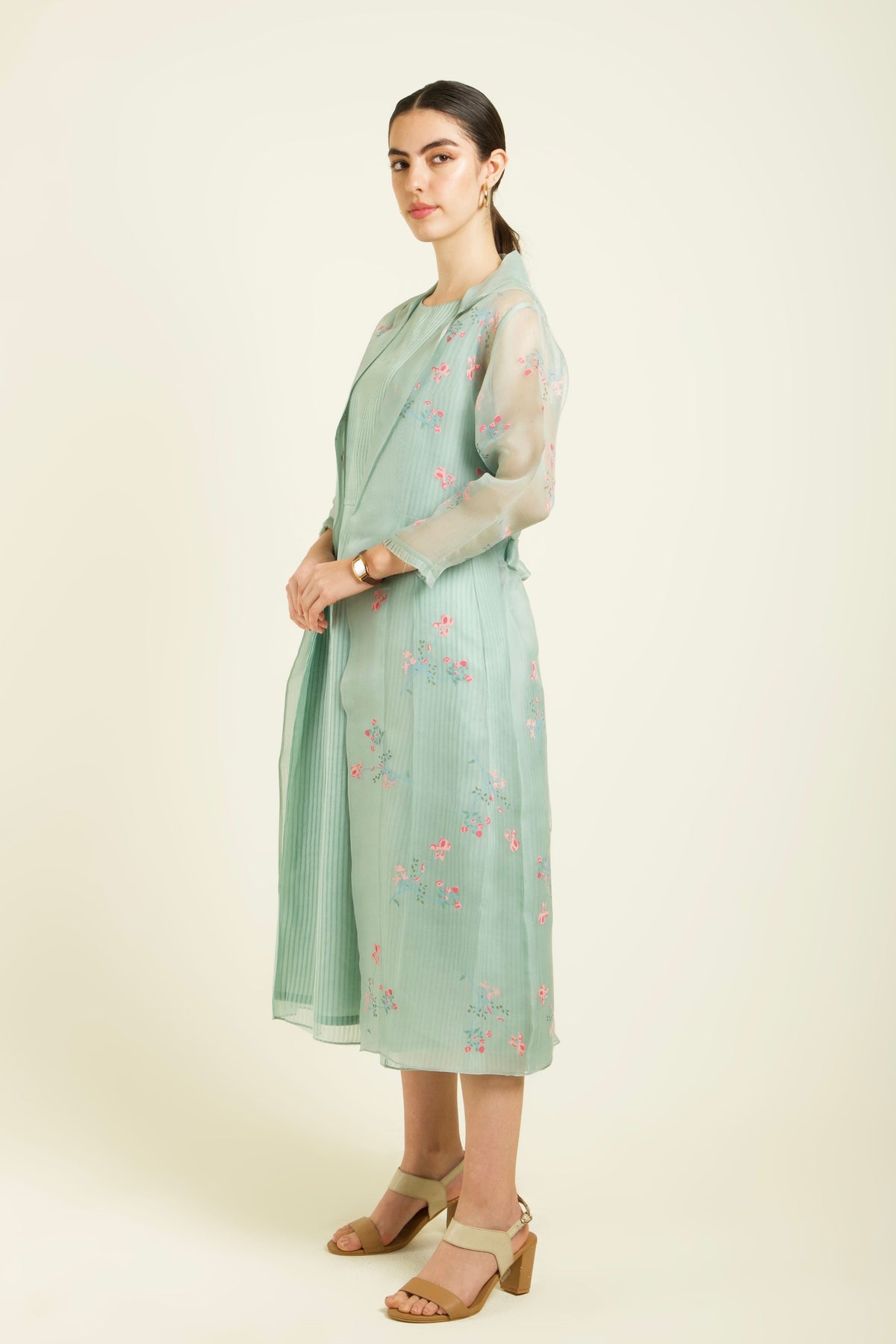 Mint Stripe Organza Dress