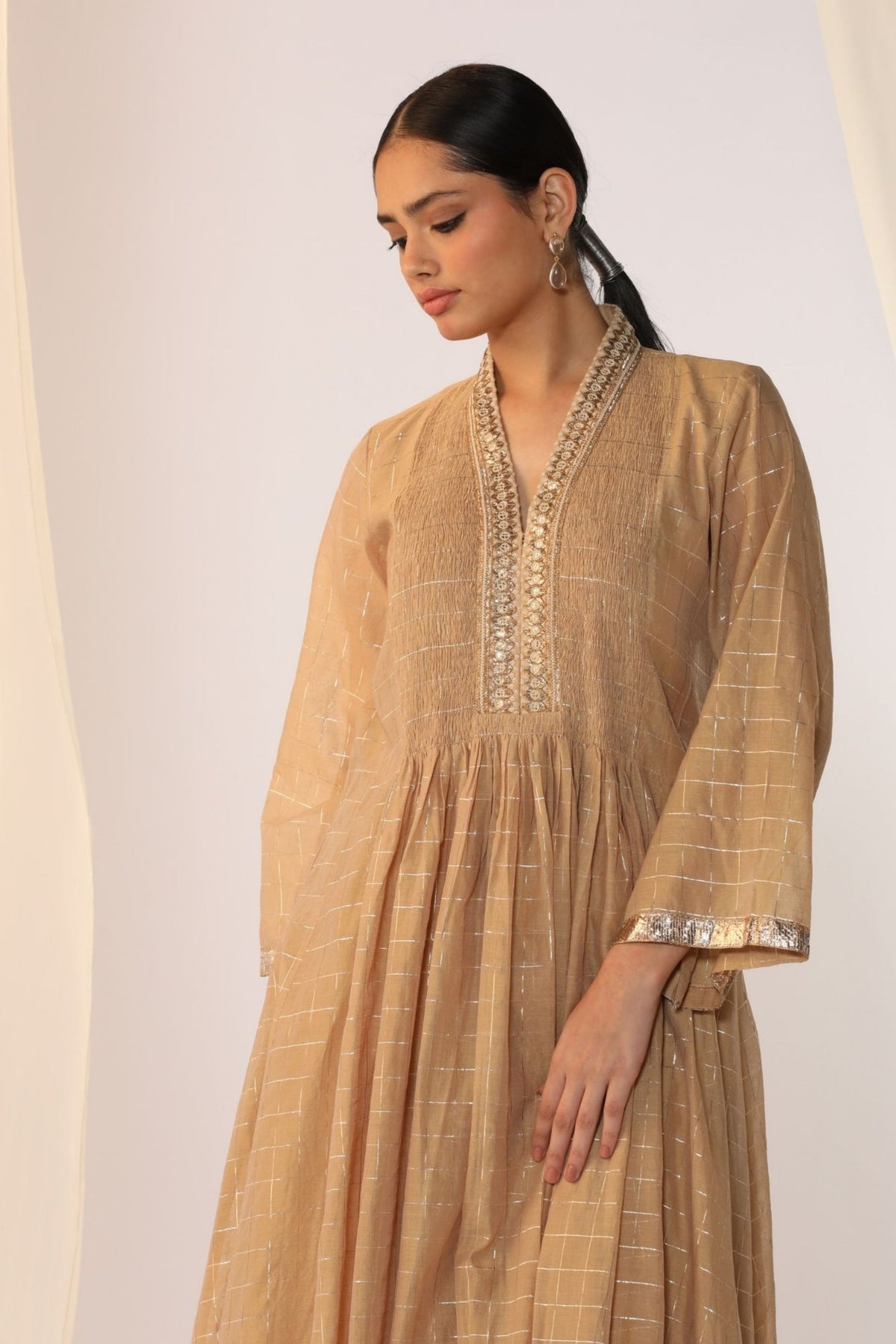 Champagne Mist Embroidery Kurta