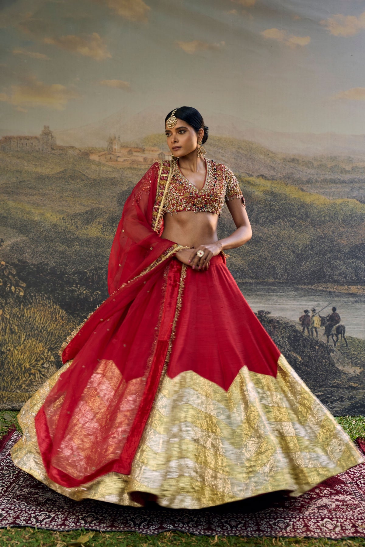 Lalima Jadau Lehenga Set