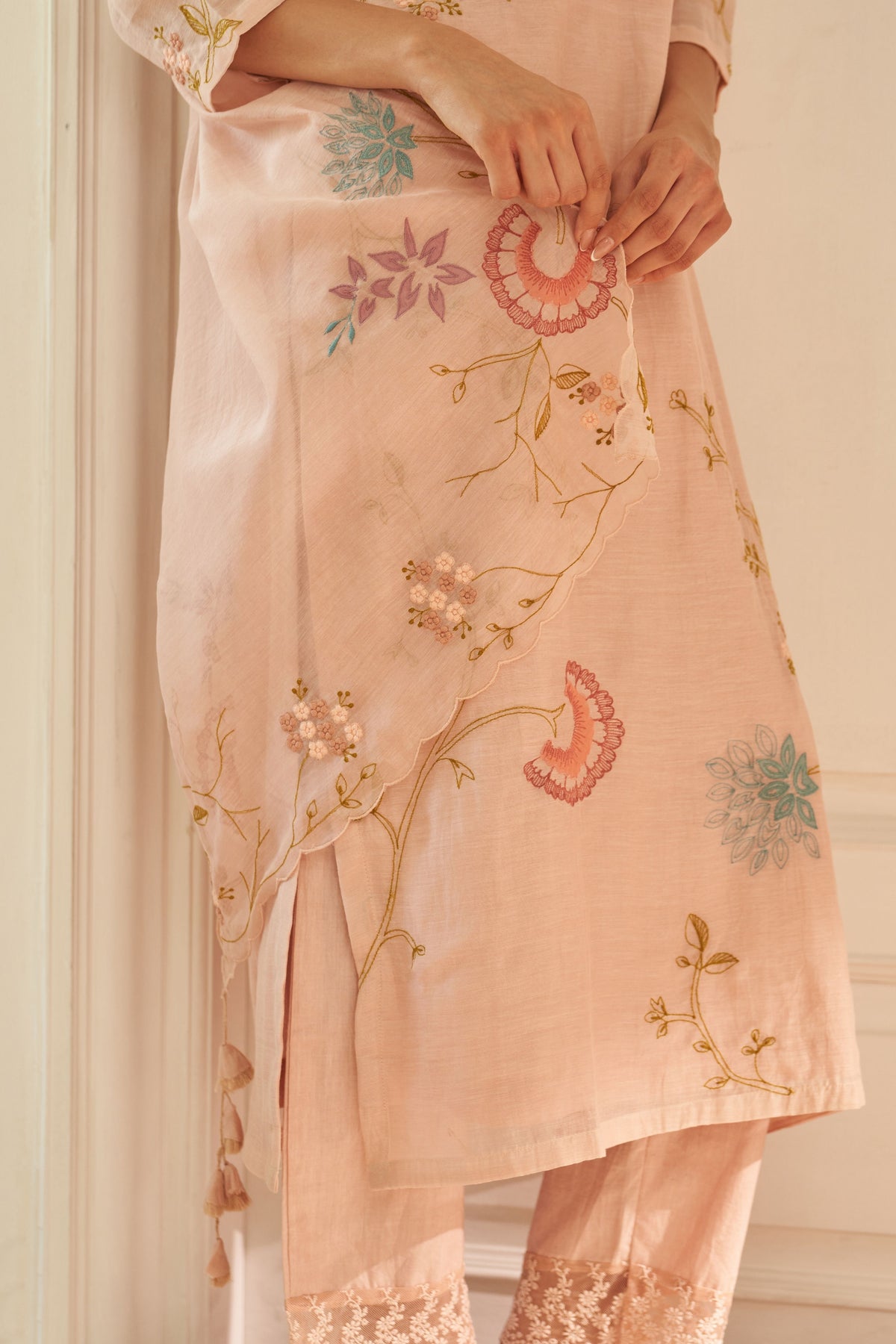 Magnolia Applique Embroidered Kurta set