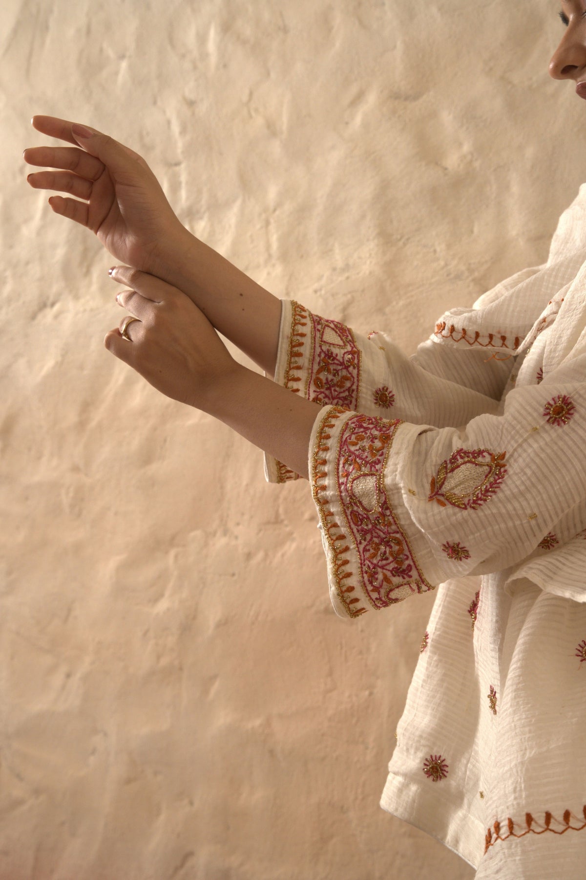 White Chikankari Sharara Set