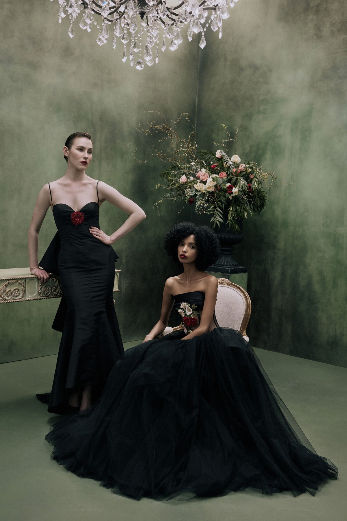 Plunging V Neck Gown