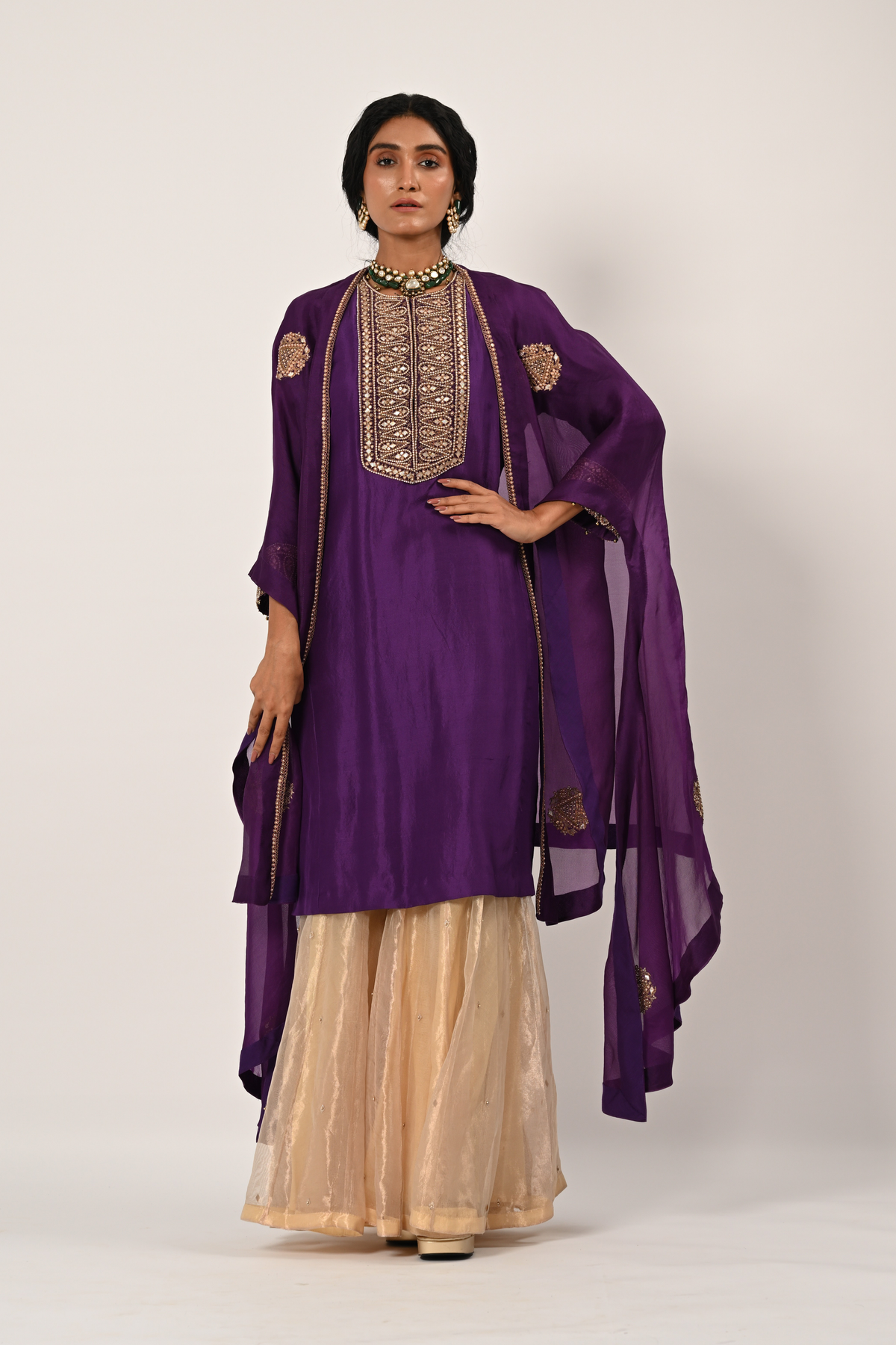 Sharara With Cape Set