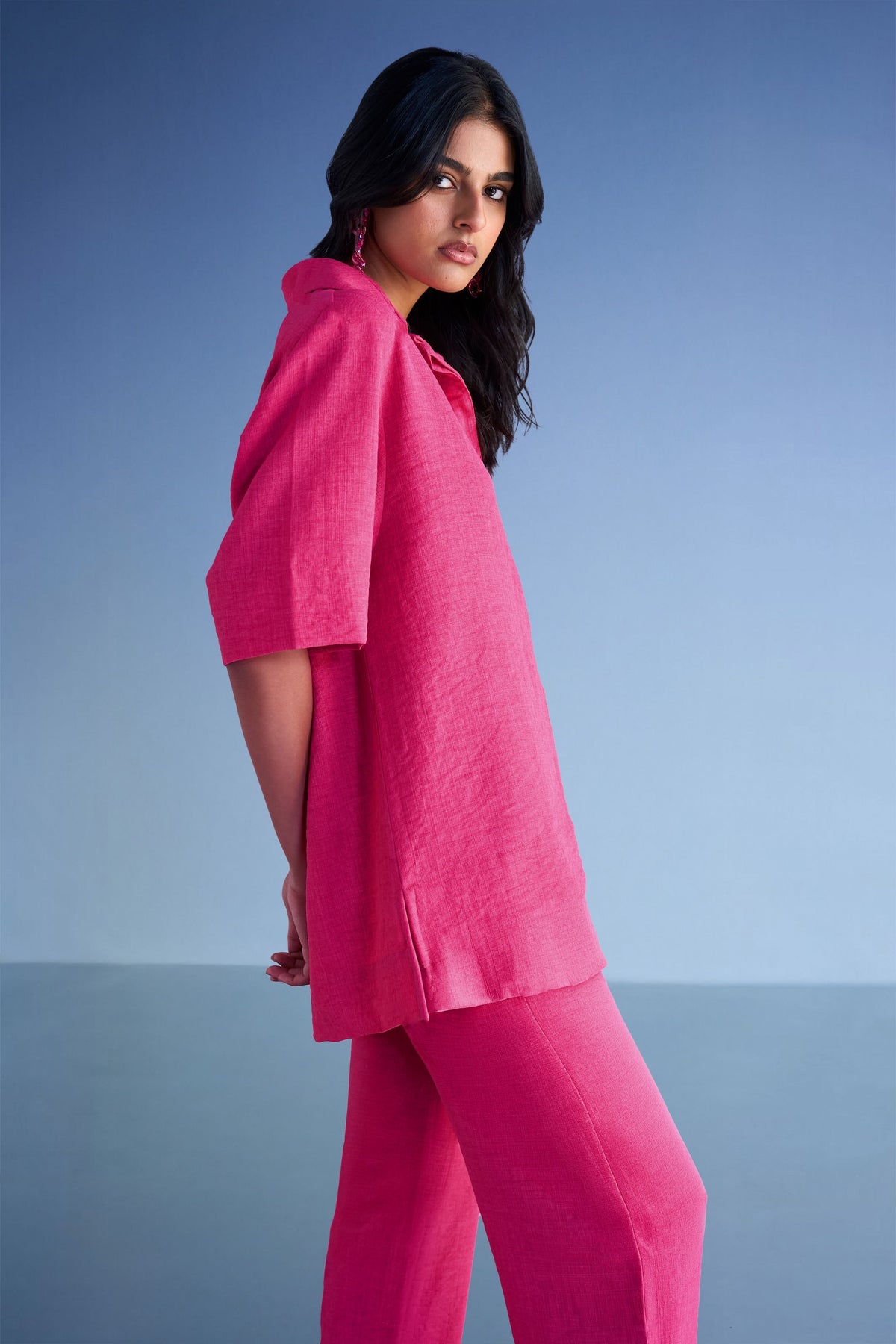 High-low Fuchsia Top