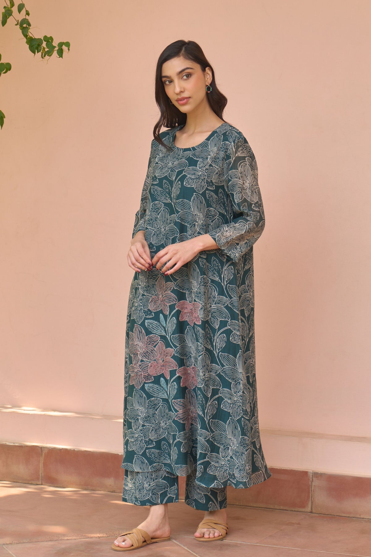 Jade Bloom Tunic Set