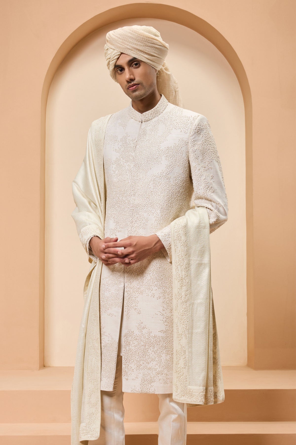 Cutdana Thread Sherwani Set