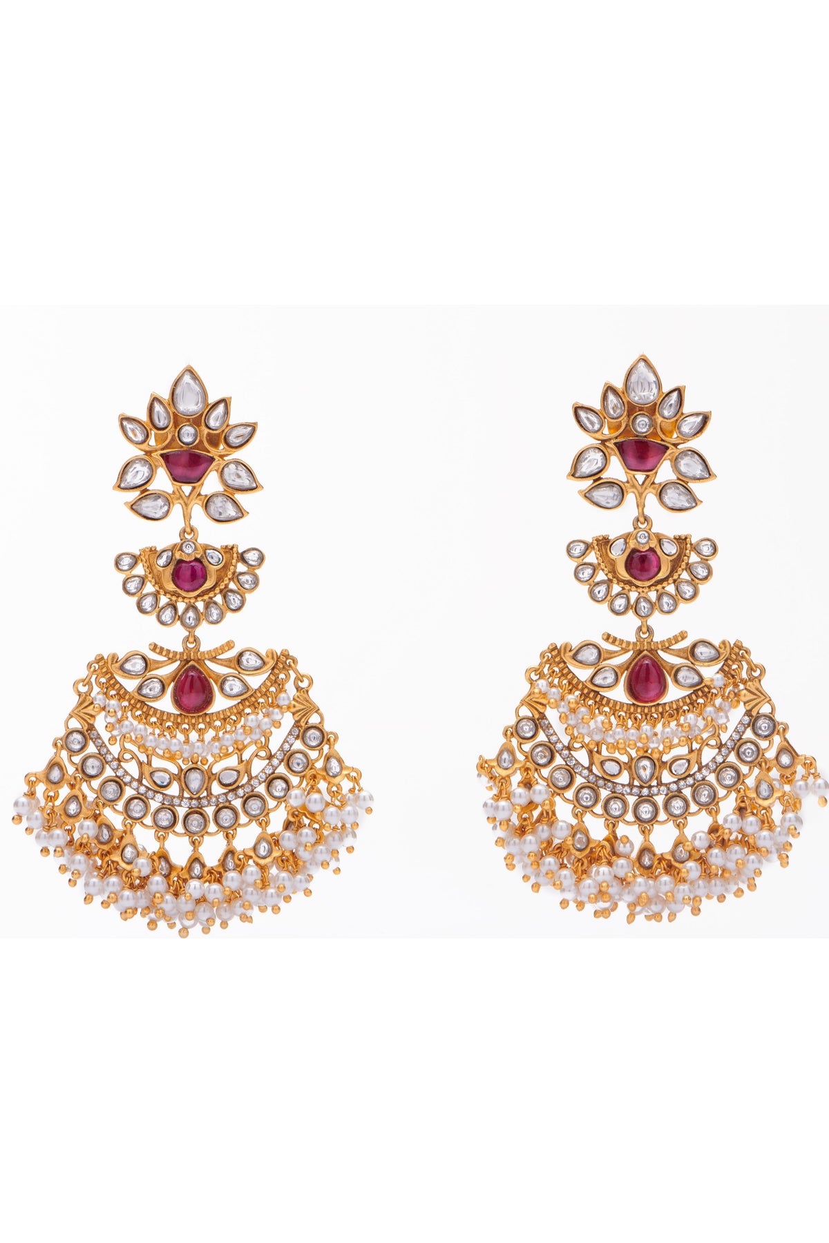 Gilded Crescent Bridal Earrings