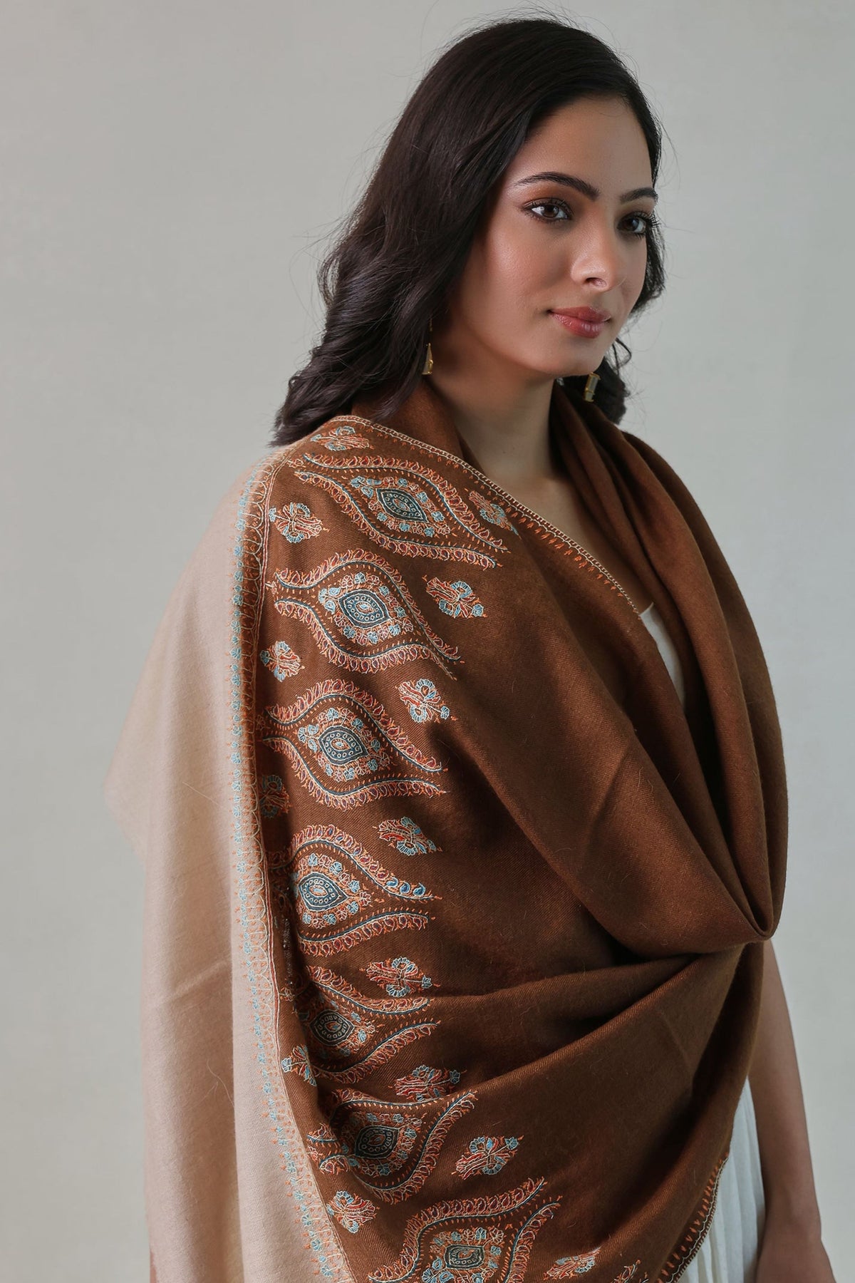 Palla Needlework Brown Stole