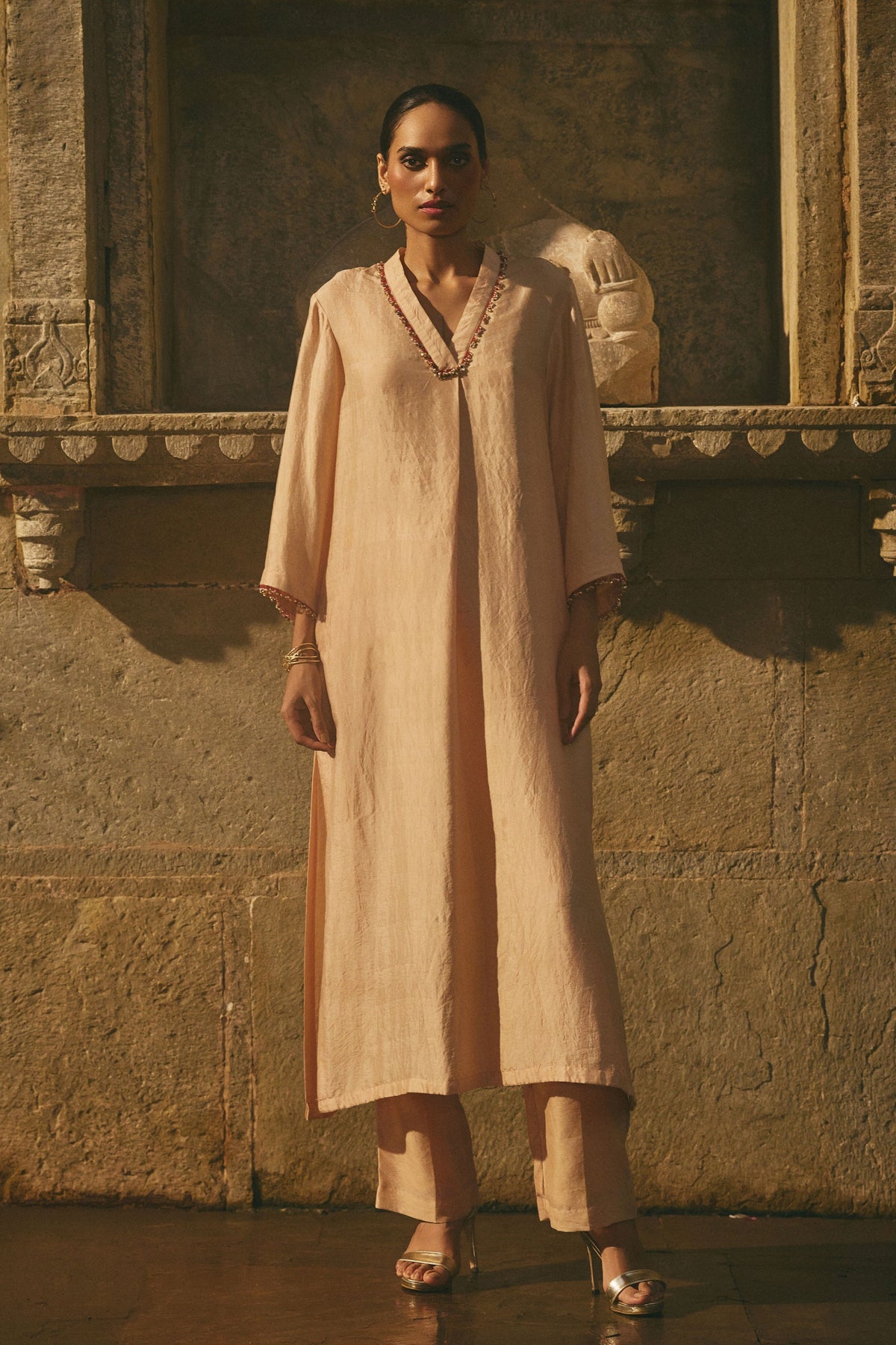 Beige Latkan Kurta