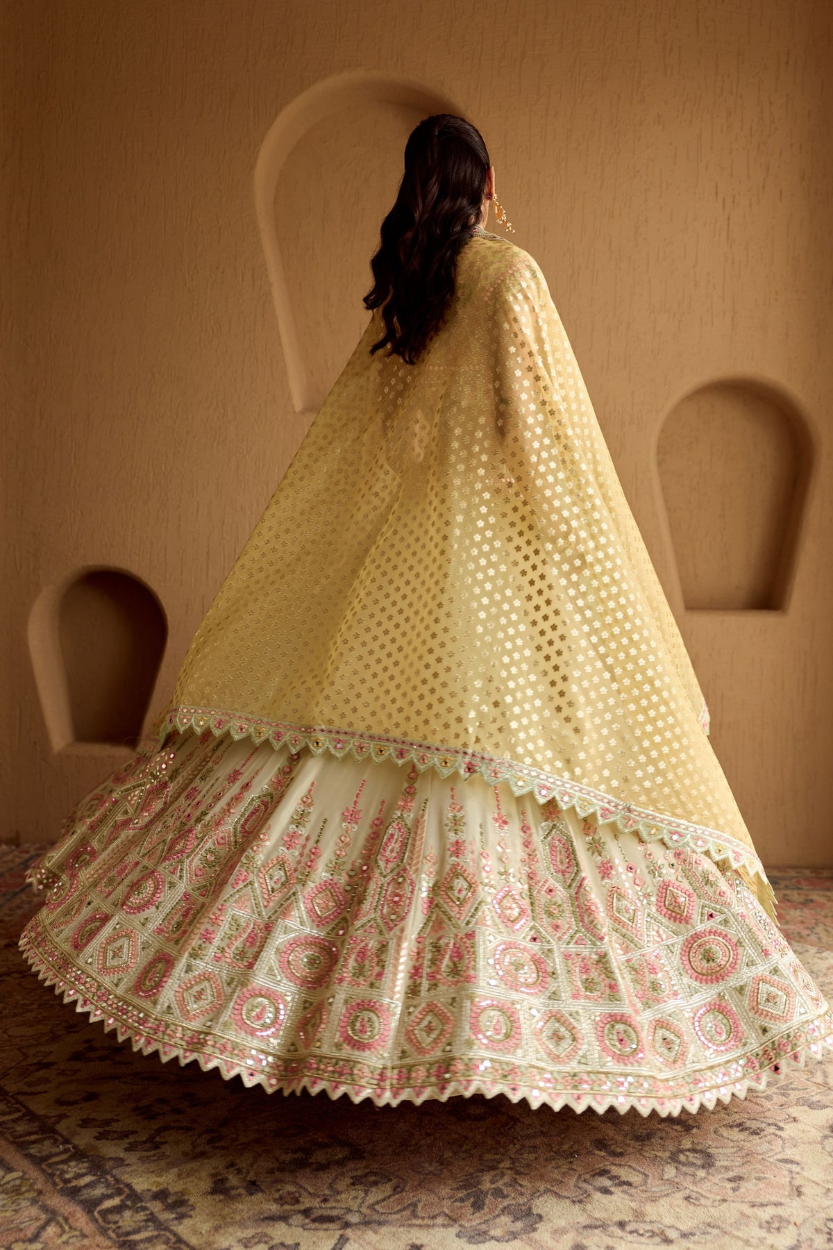 Ivory Tissue Lehenga Set
