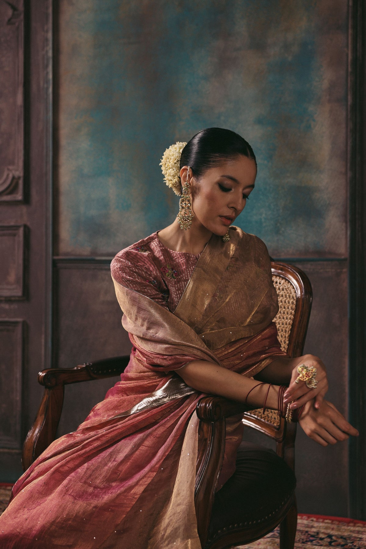 Peach Taj Gul Saree