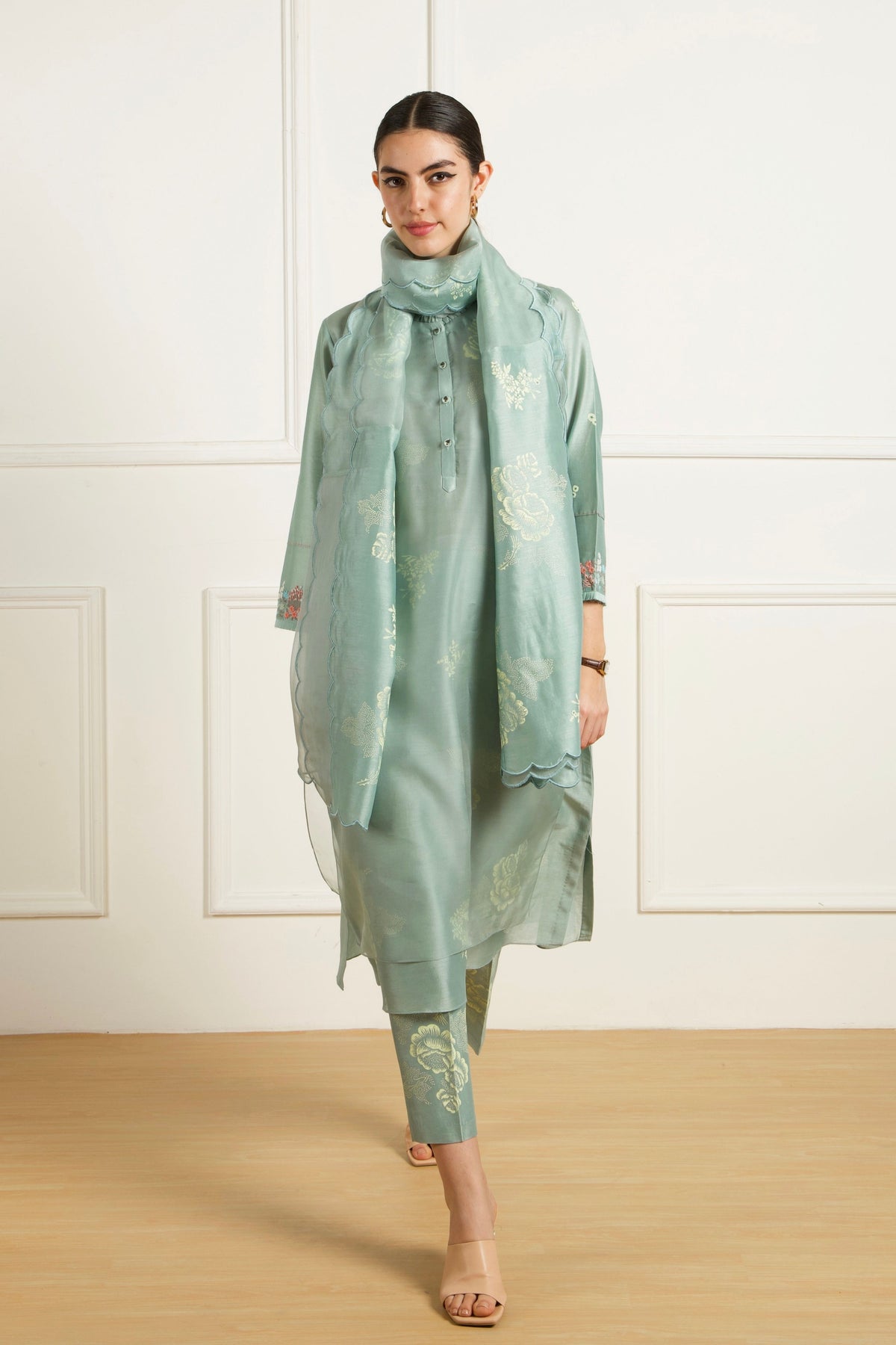 Mint Double Layer Kurta Set