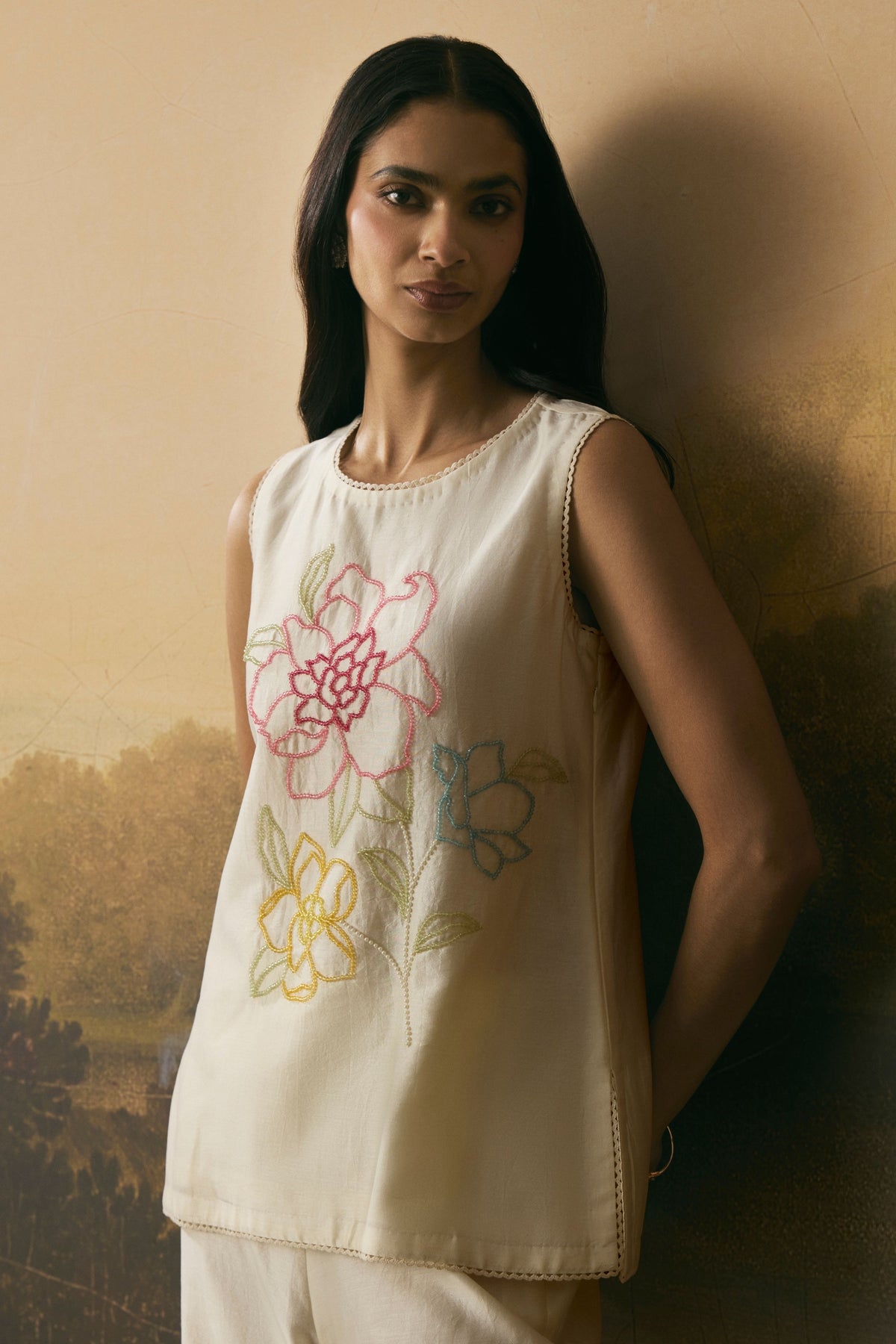 Ivory Floral Top