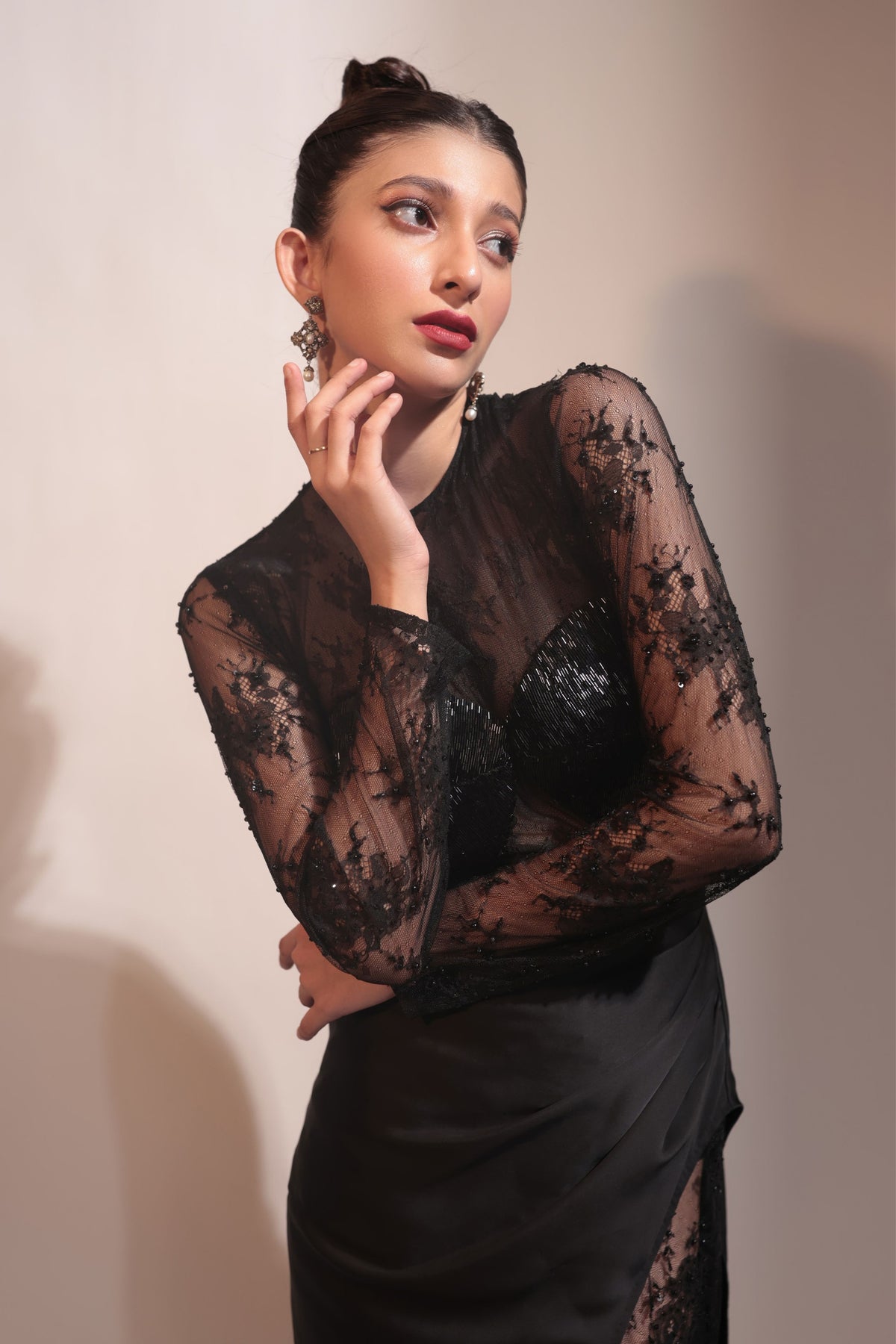 Noire Draped Skirt Set