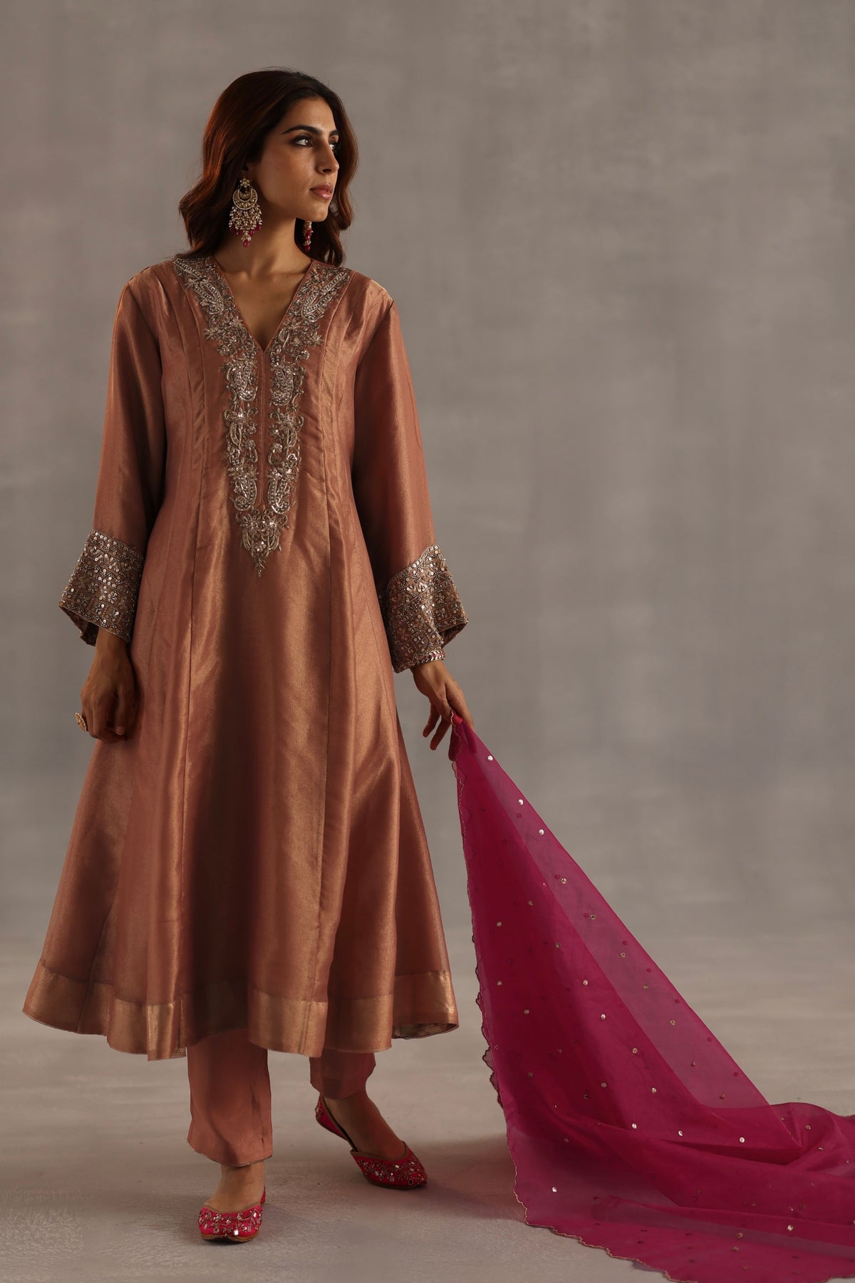 Ahiri Orange Kurta Set