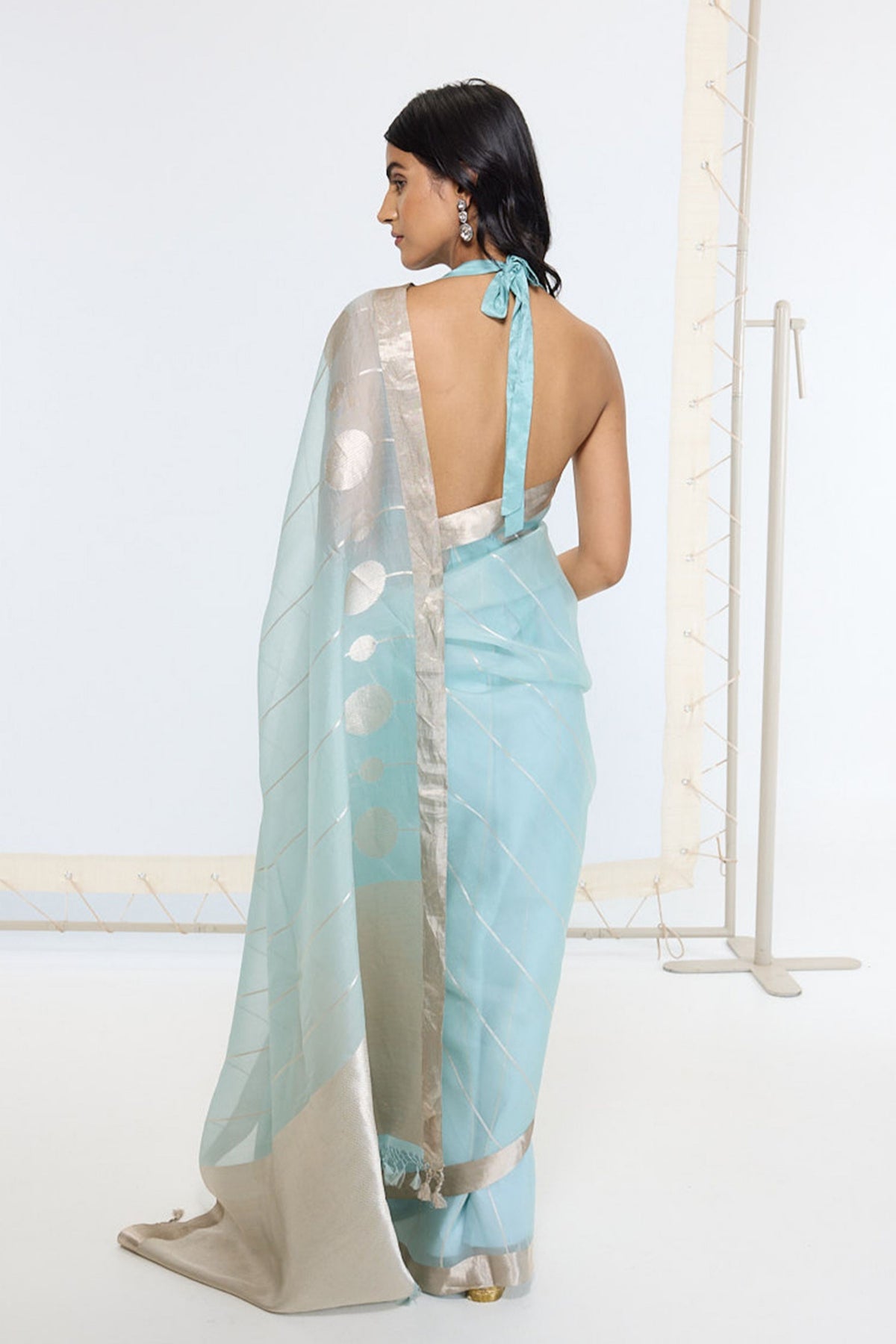 Handwoven Powder Blue Saree