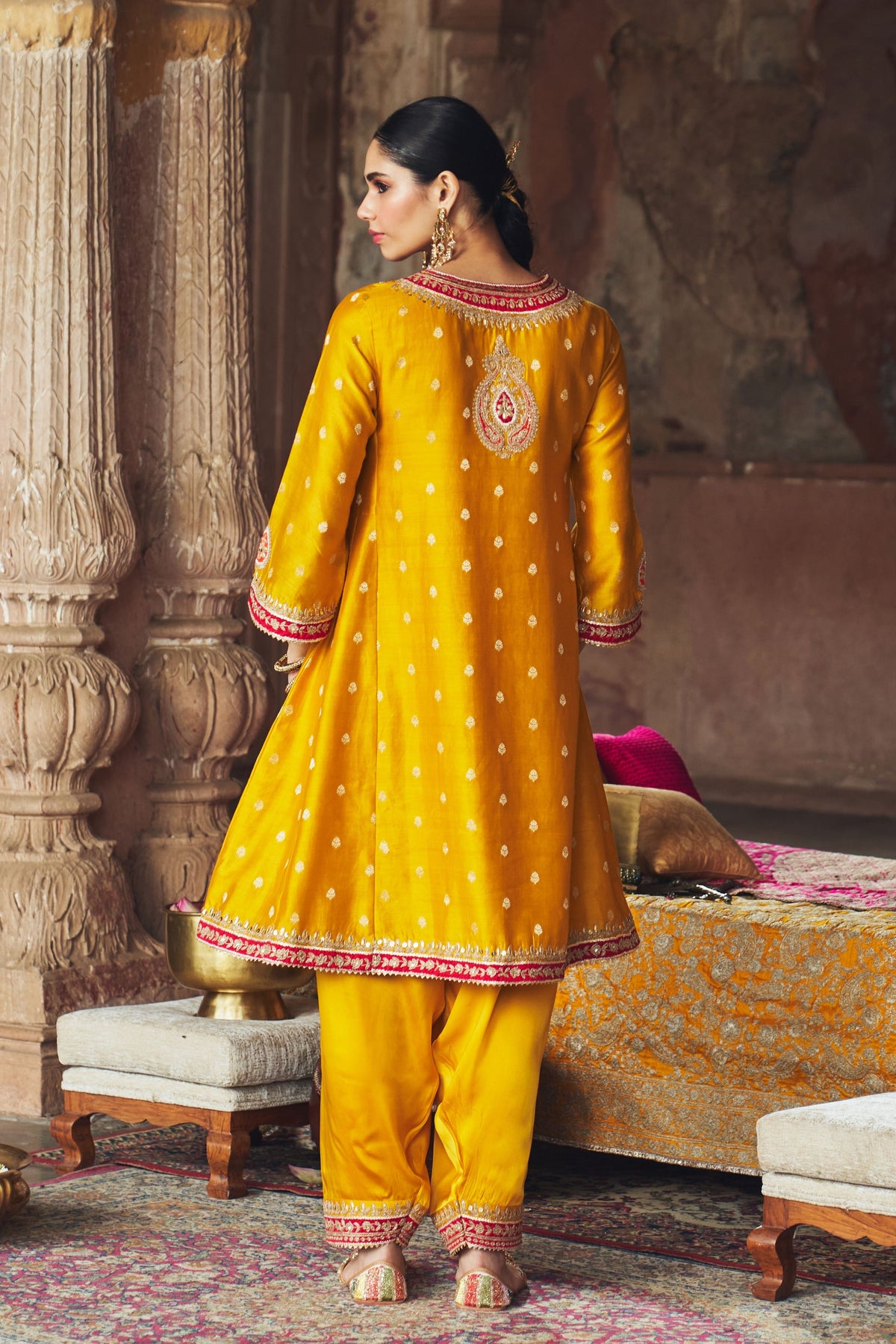 Hafsa Mustard Chauga With Salwar