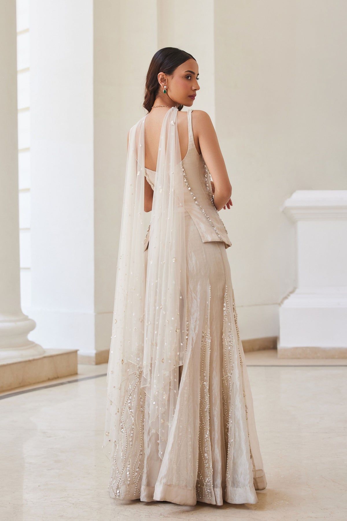 Tissue Sharara and Corset Set