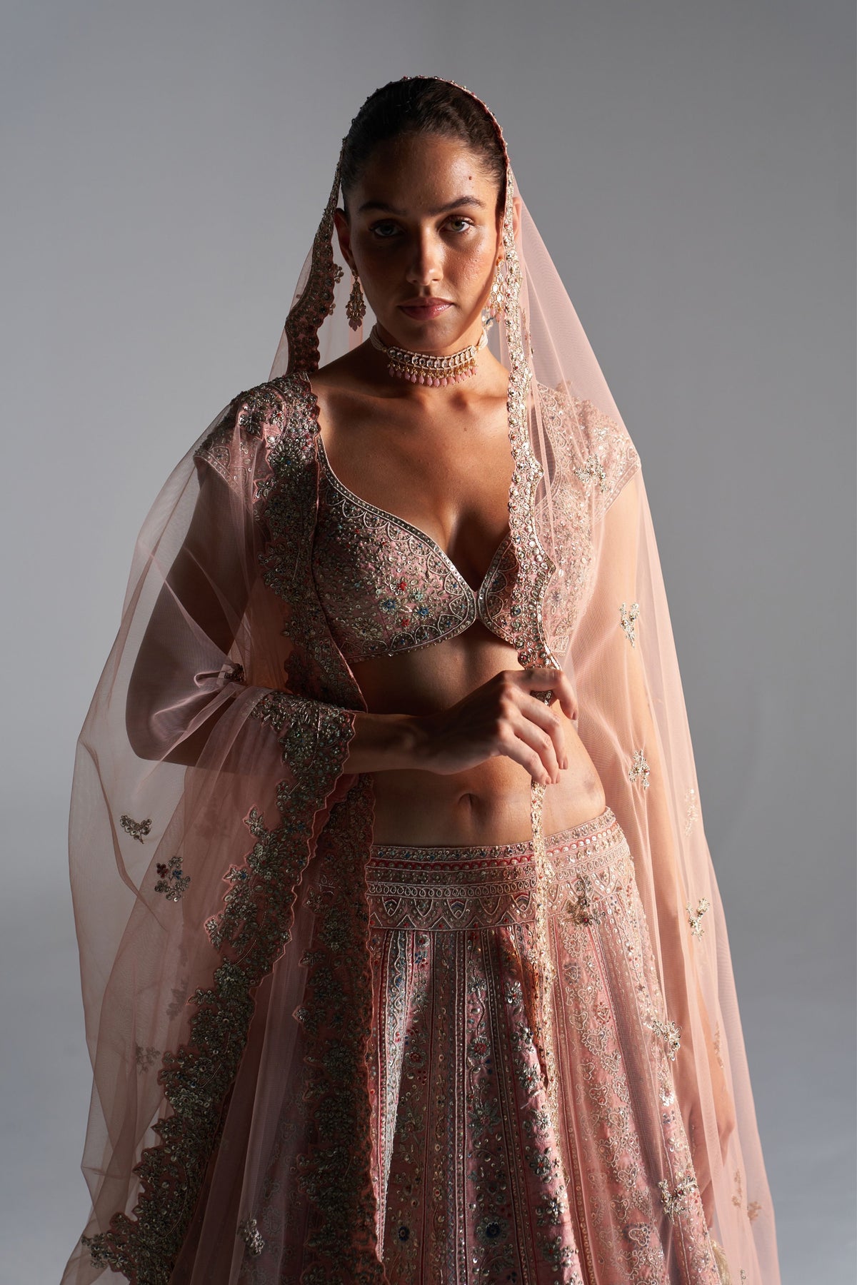 Coral Rose Lehenga Set