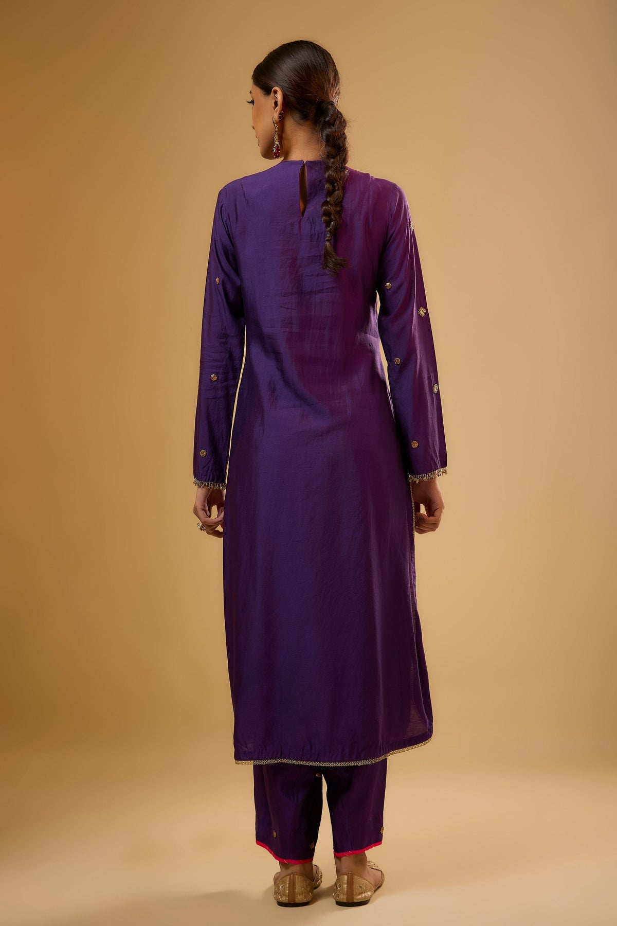Lotus Yoke Purple Kurta Set