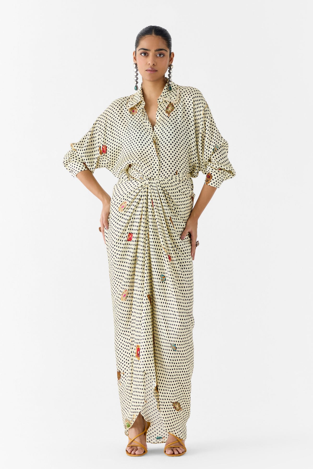 Pearl Polka Dot Shirt Dress