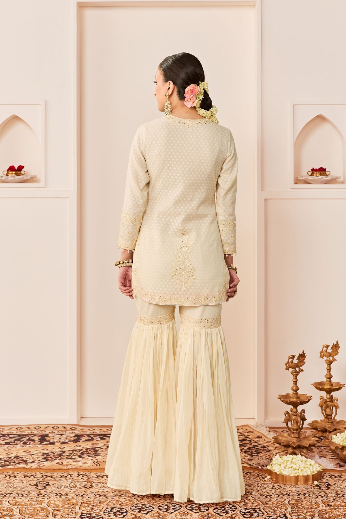 Yasmeen Daisy Ivory Sharara Set
