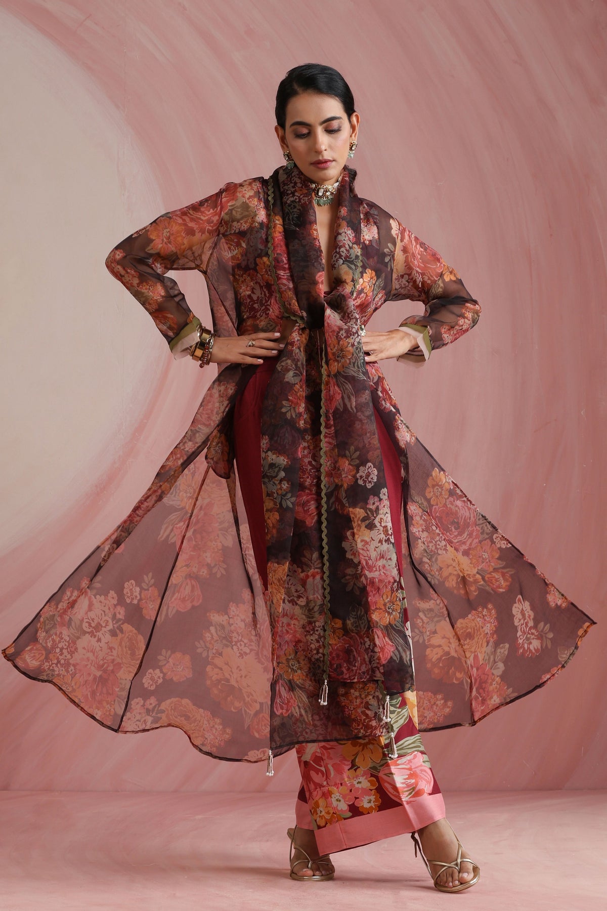 Chanderi Jacket Set