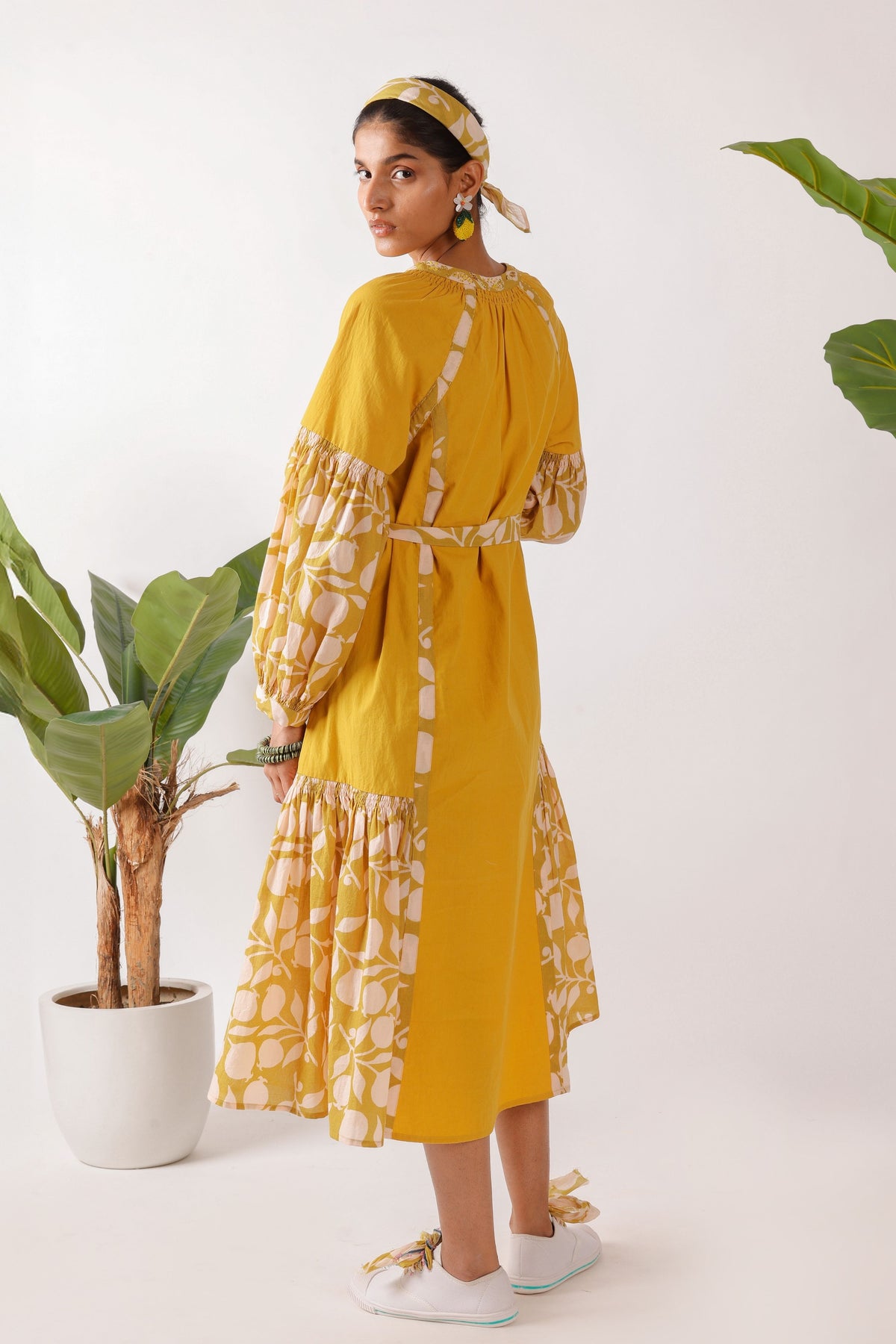 Olive Pomegranate Print Dress