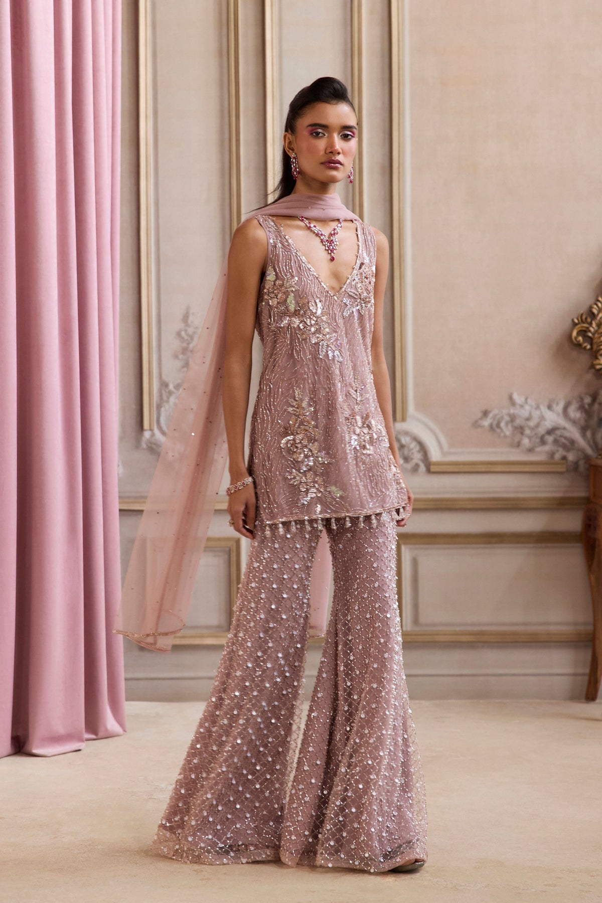 Champagne Rose Sharara Set