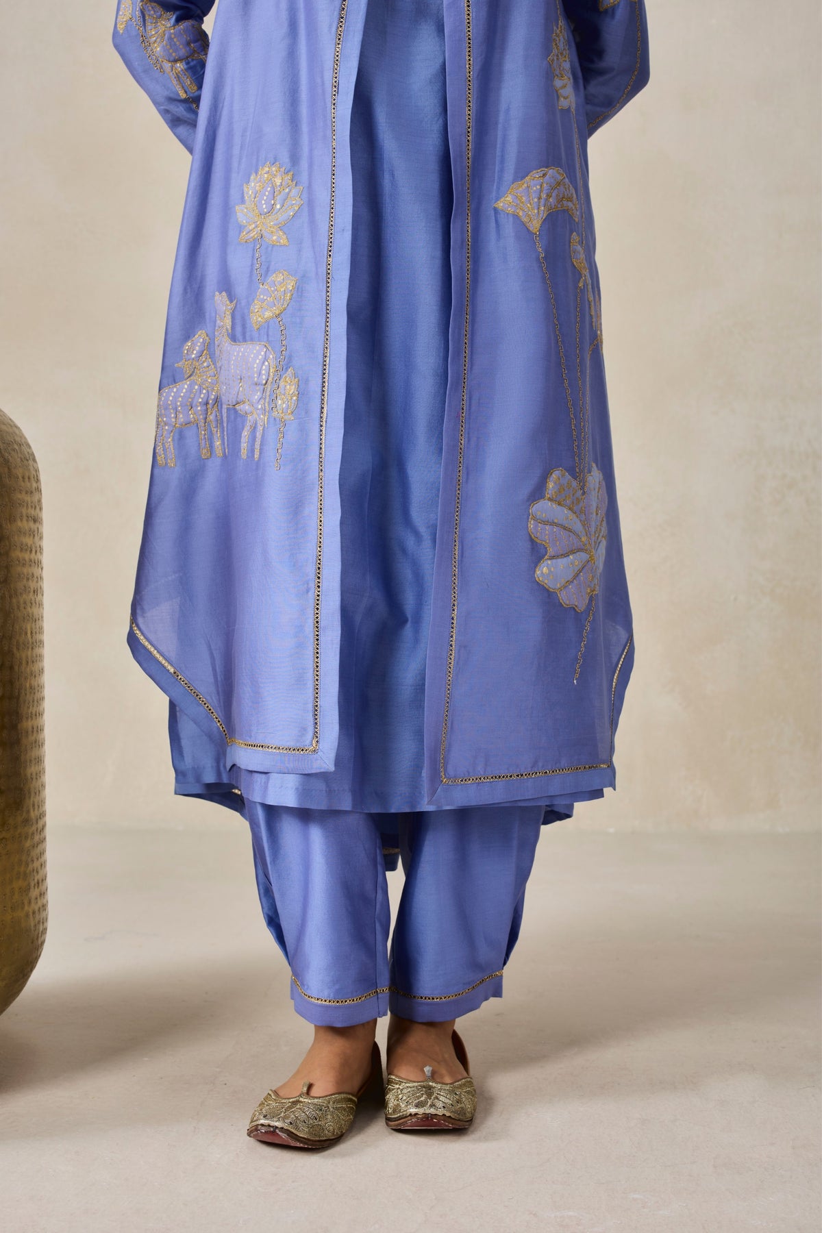 Chanderi Kurta Pants Set