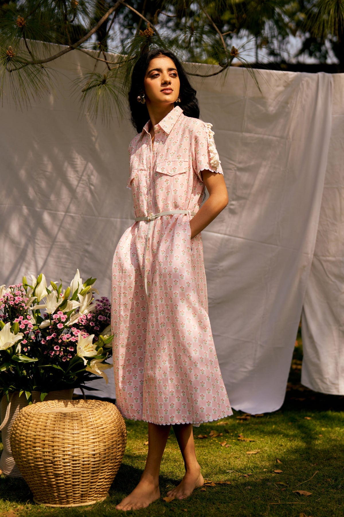 Pana Dusty Rose Shirt Dress
