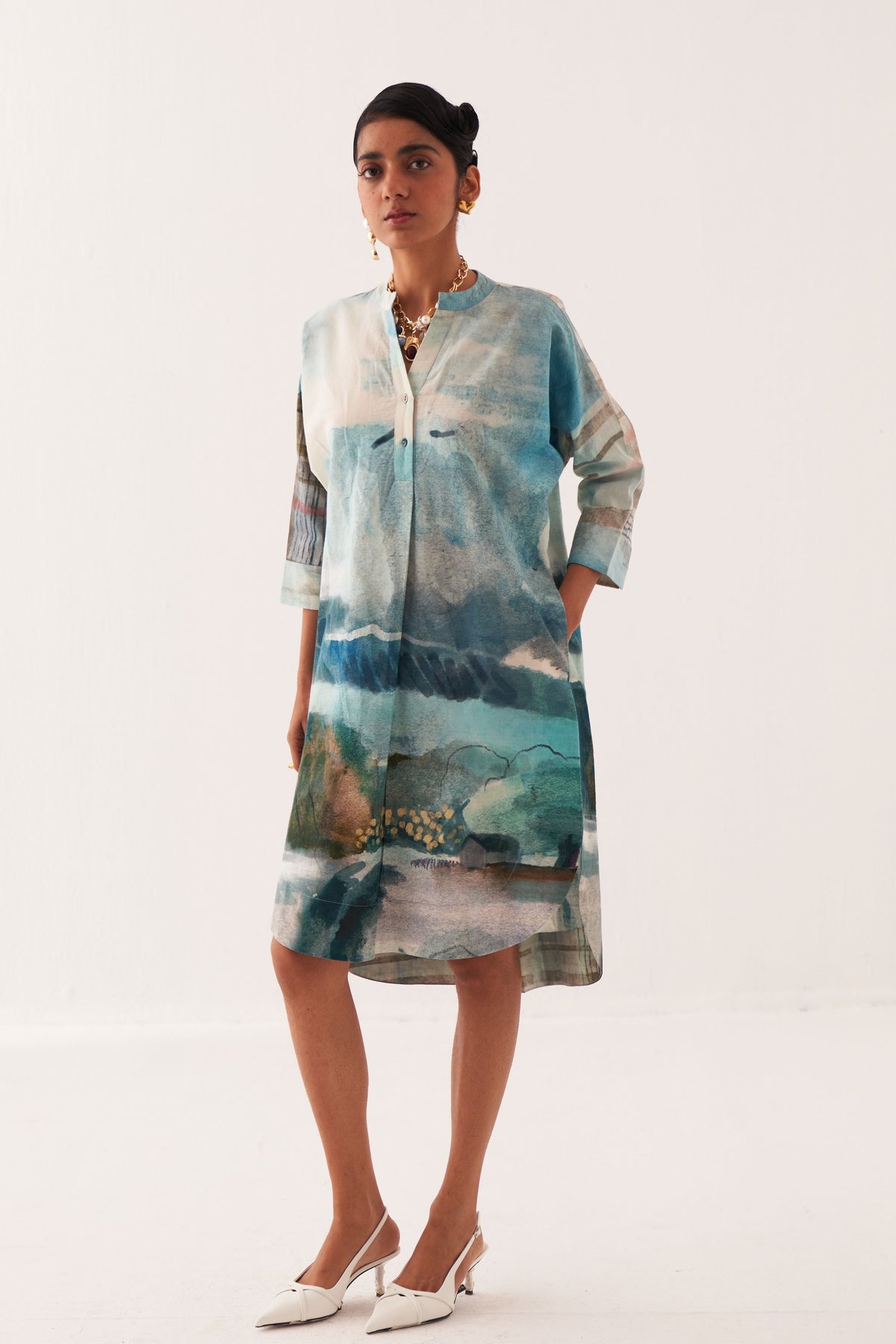 Sky Batwing Dress