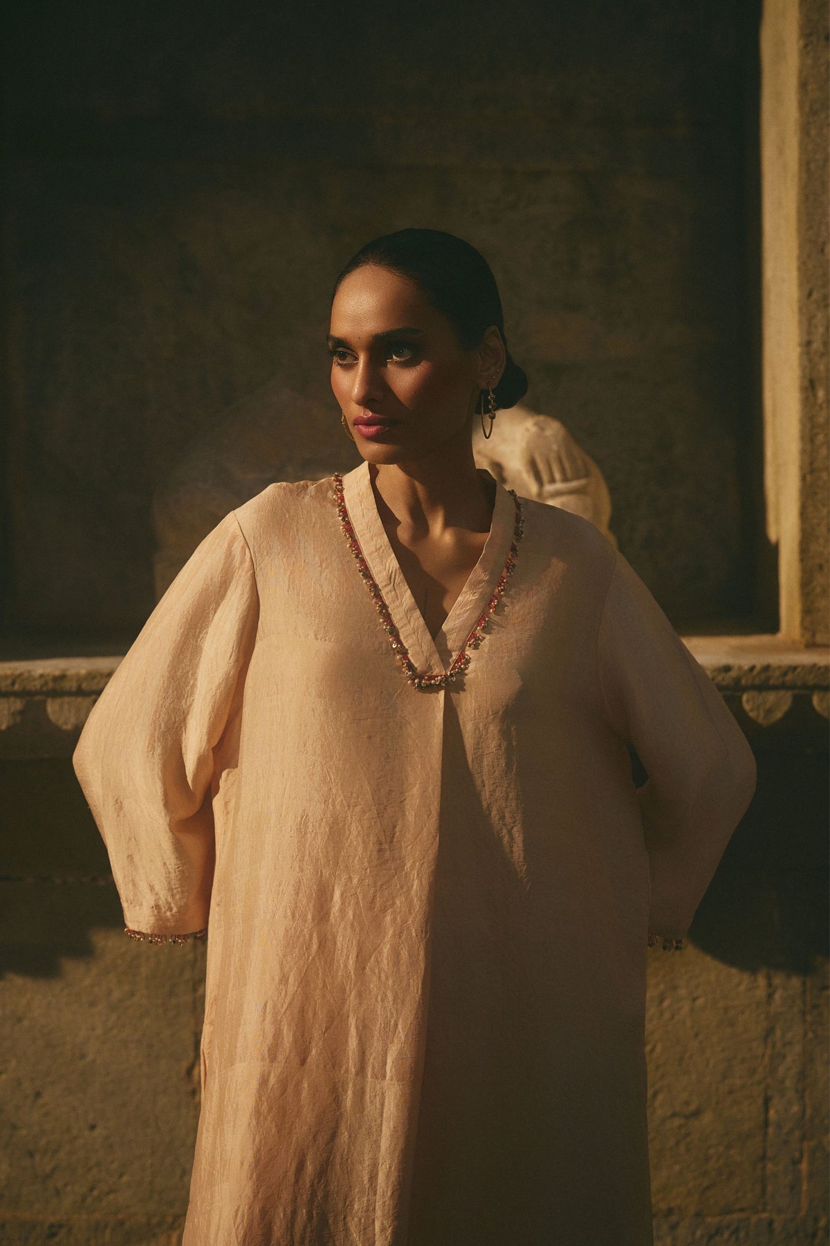 Beige Latkan Kurta