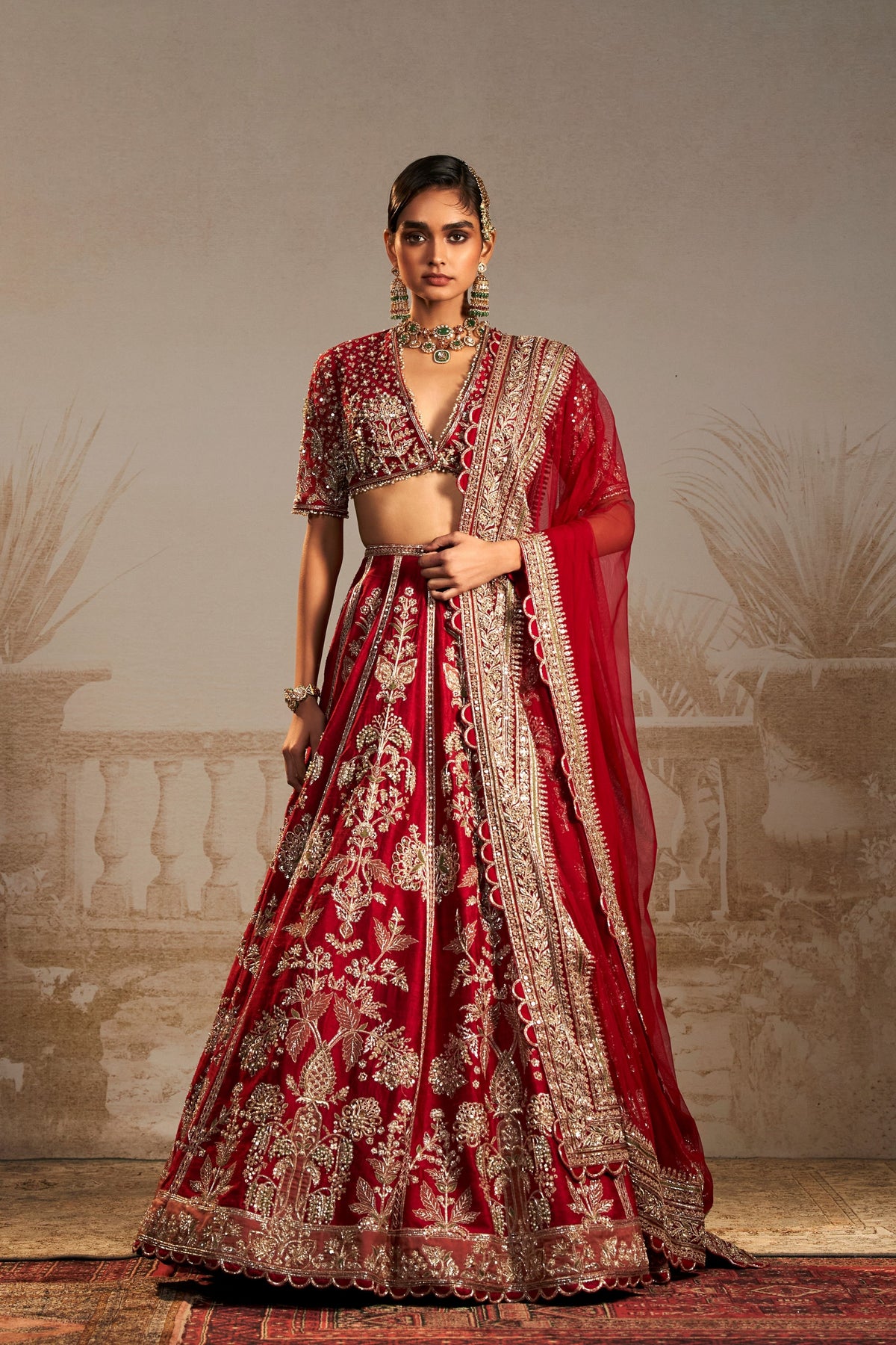 Shanno Red Lehenga Set