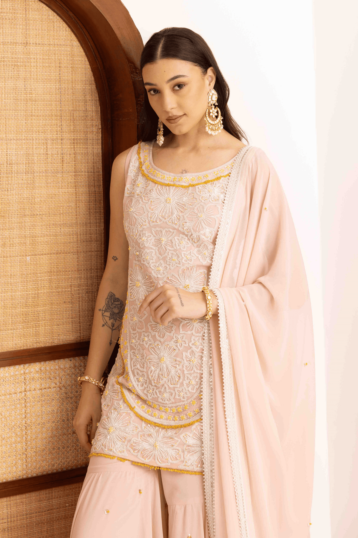 Rose Pink Sharara Set