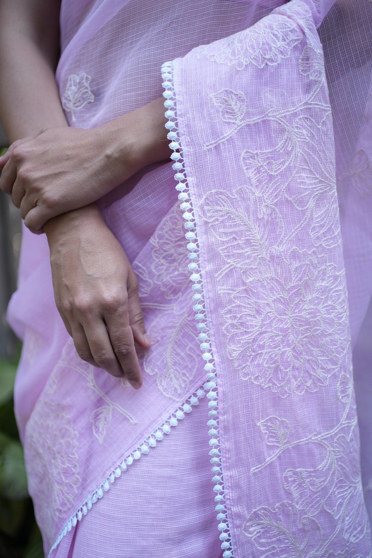 Nalini Ethereal Floral Pink Saree